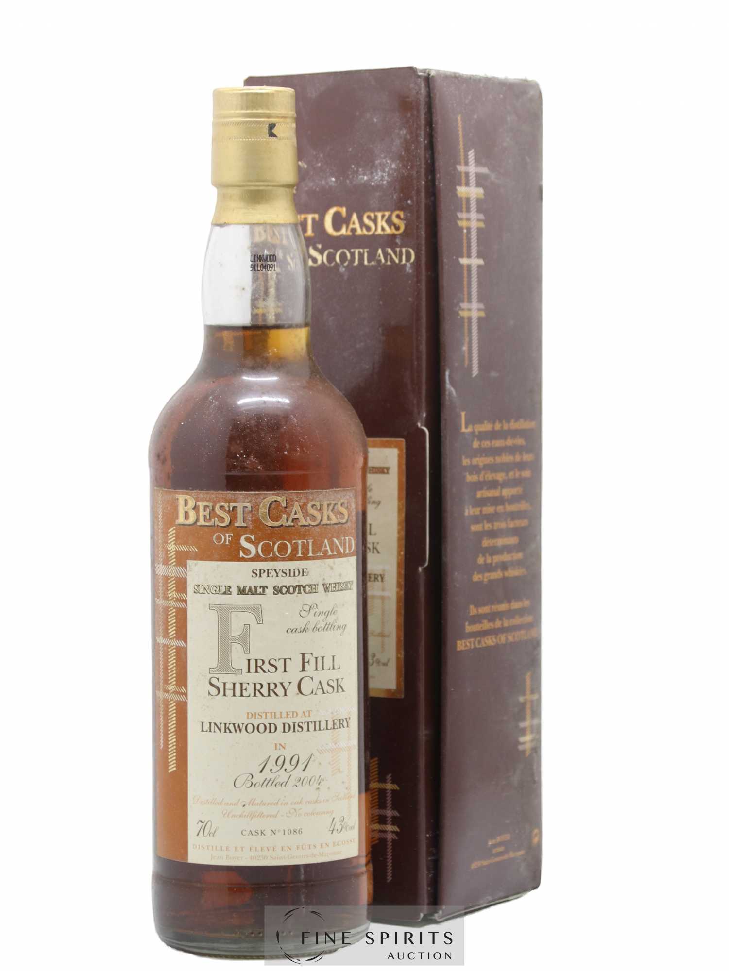 Linkwood 1991 Jean Boyer First Fill Sherry Cask Cask n°1086 - bottled 2004 Best Casks of Scotland