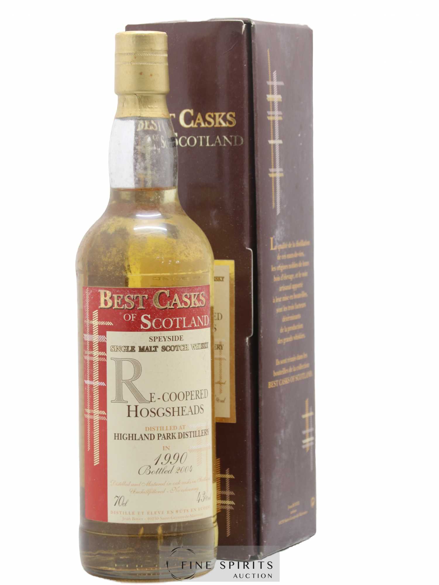 Highland Park 1990 Jean Boyer Re-Coopered Hogsheads bottled 2004 Best Casks of Scotland