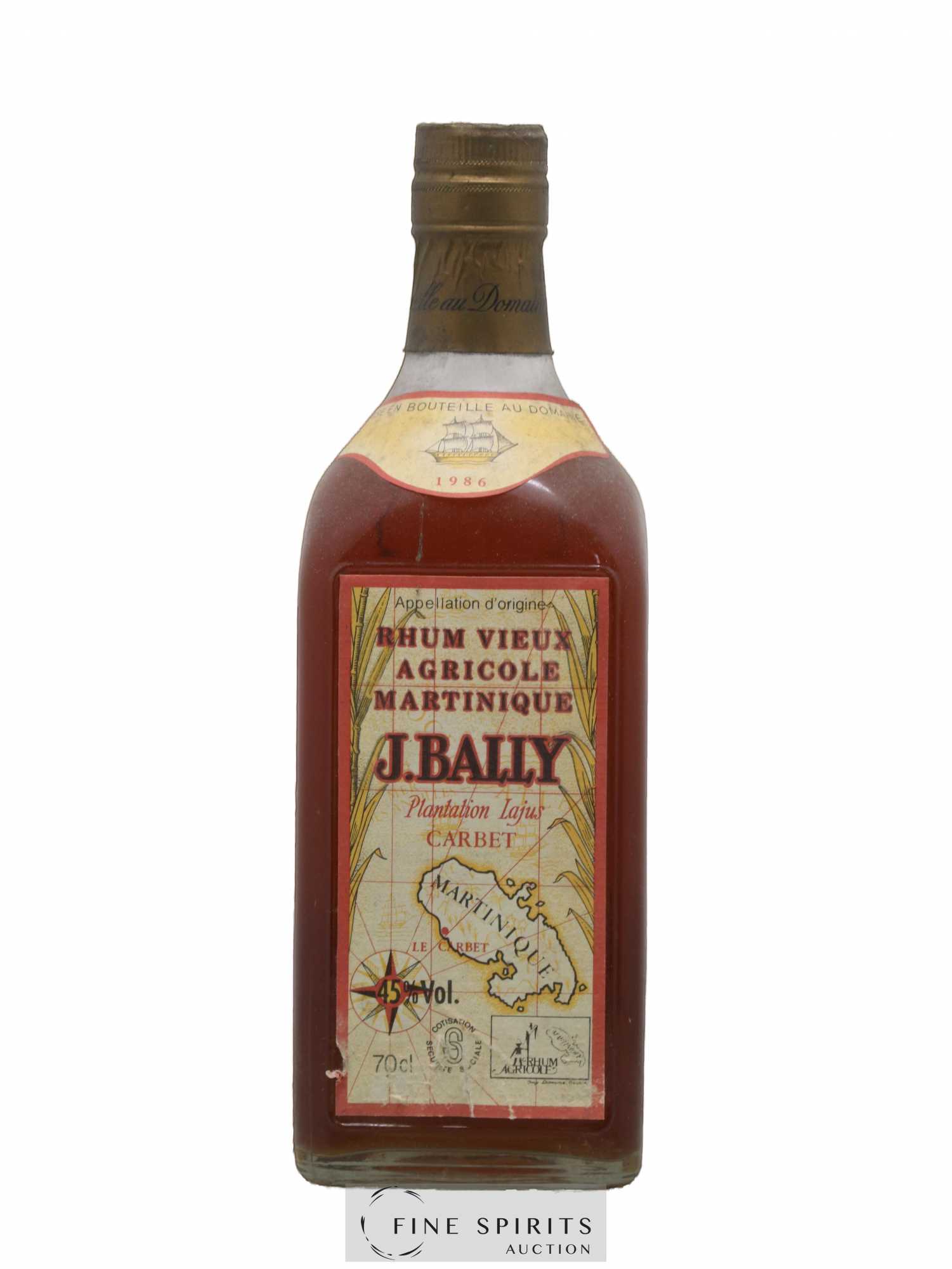 J. Bally 1986 Of. Plantations Lajus du Carbet 70cl.