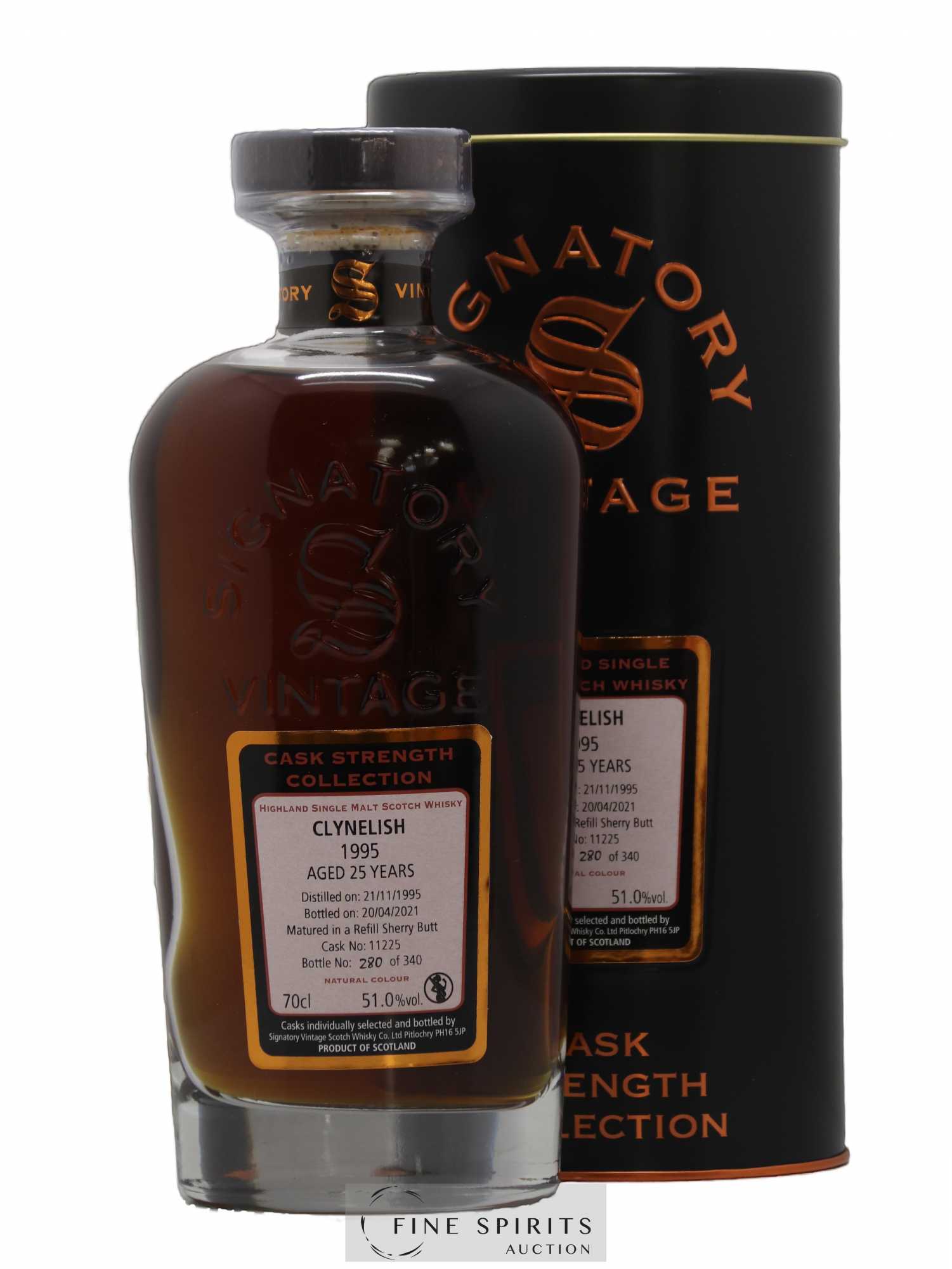 Clynelish 25 years 1995 Signatory Vintage Refill Sherry Butt n°11225 - One of 340 - bottled 2021 Cask Strength Collection