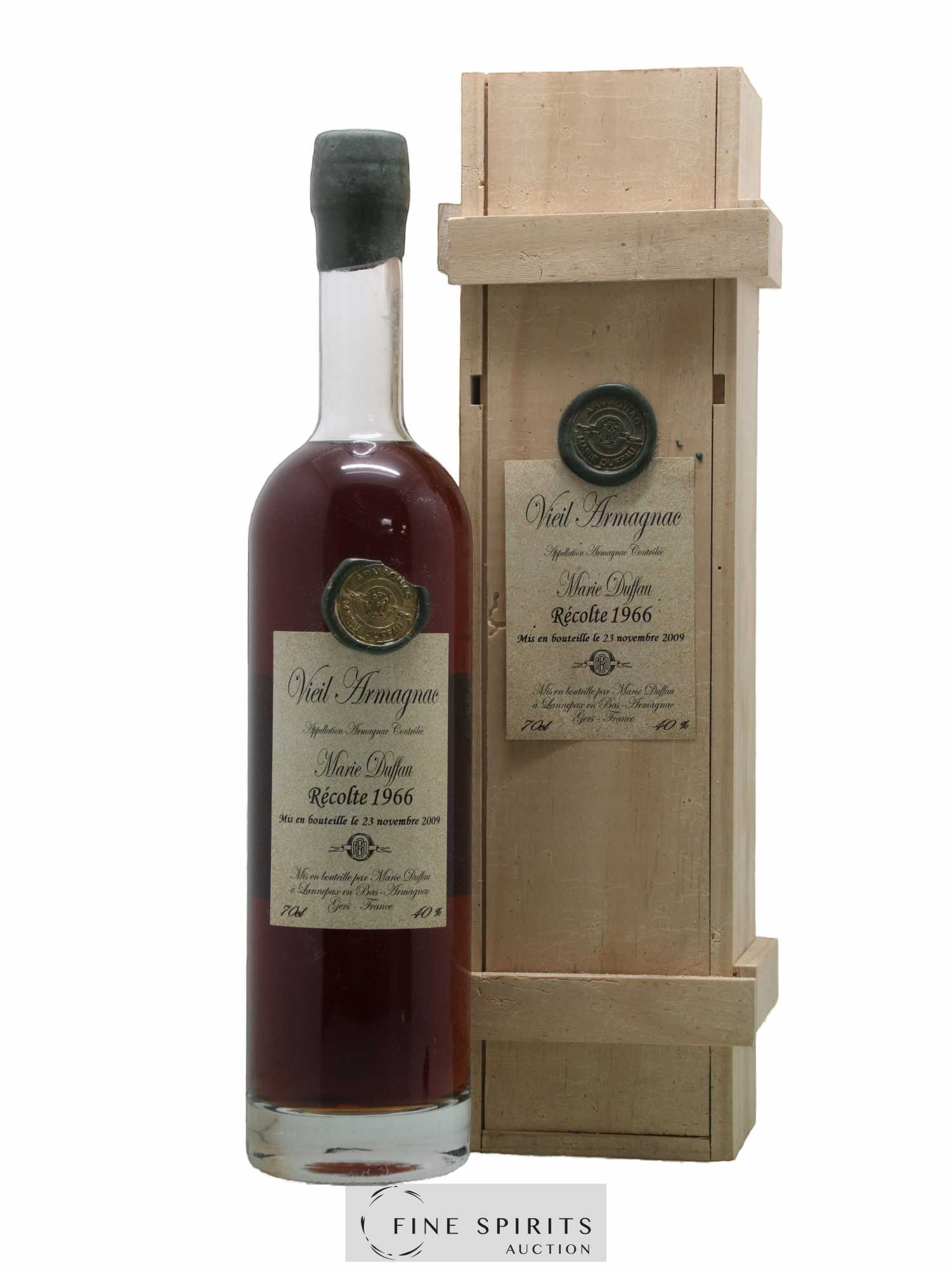 Marie Duffau 1966 Of. Vieil Armagnac Mis en bouteille en 2009