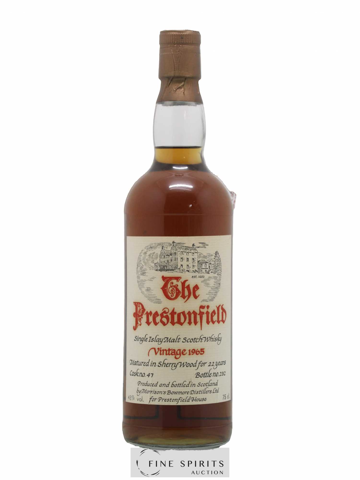 Bowmore 22 years 1965 Of. The Prestonfield Sherry Wood Cask n°47