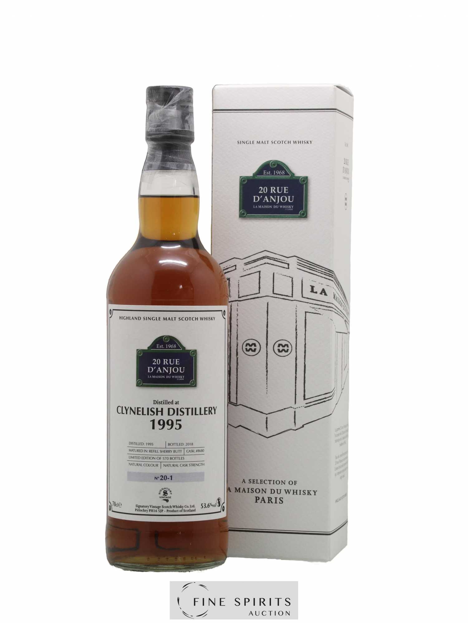 Clynelish 1995 Signatory Vintage 20 rue d'Anjou Cask n°8680 - One of 570 - bottled 2018 LMDW