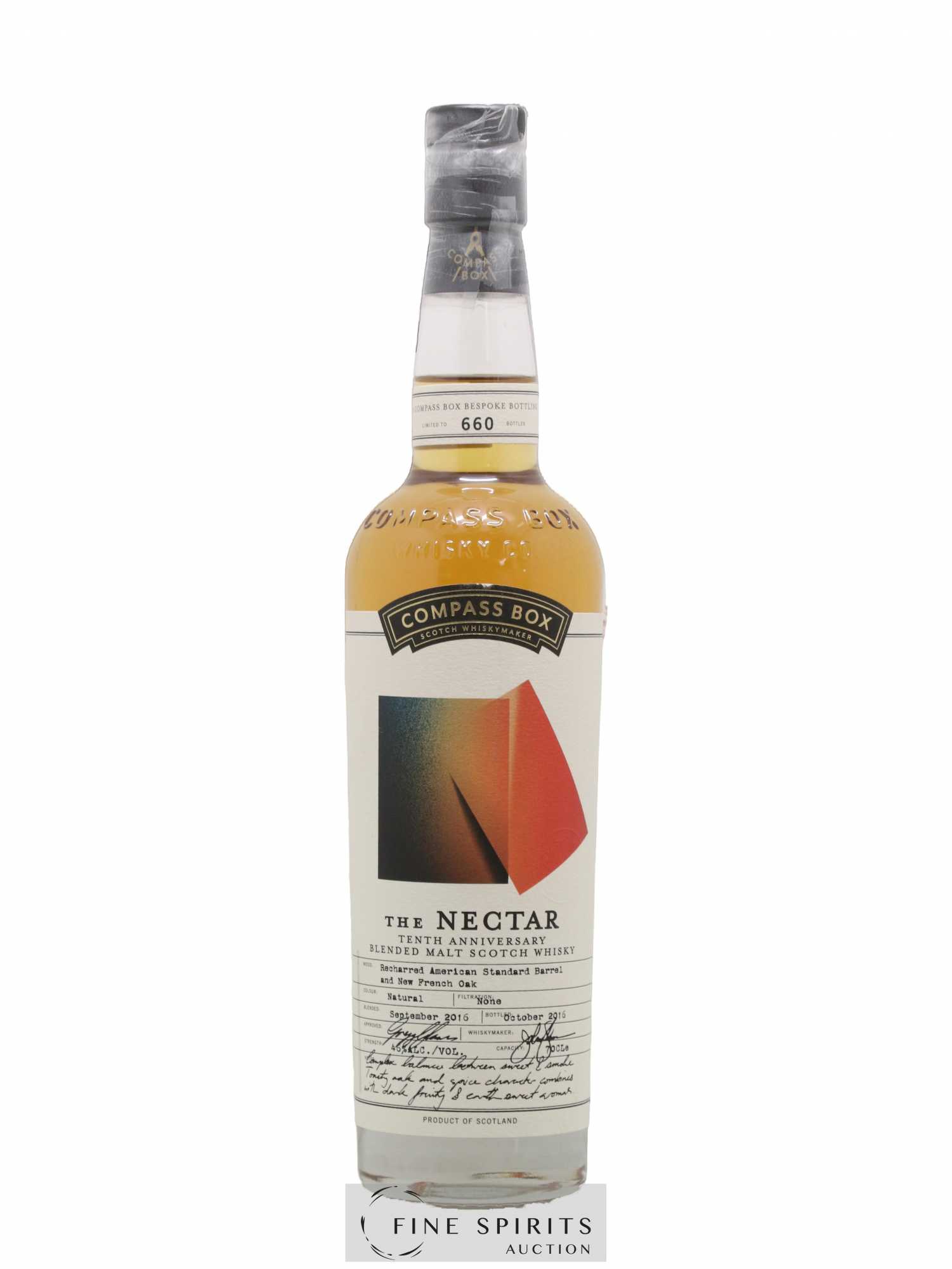 The Nectar Compass Box Tenth Anniversary One of 660 - bottled 2016 Limited Edition