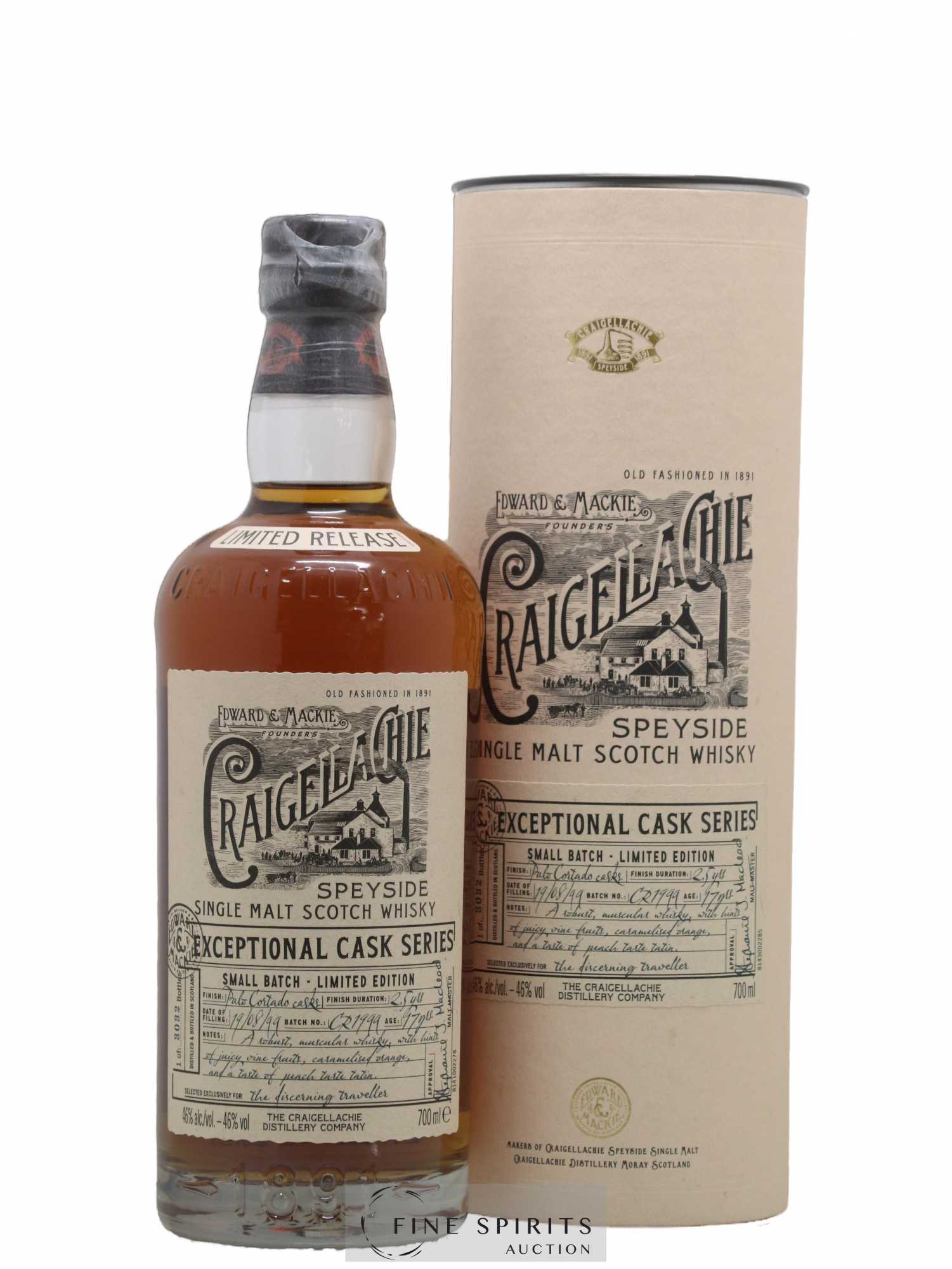 Craigellachie 17 years 1999 Of. Small Batch n°CR1999 - One of 3032 Exceptional Cask Series