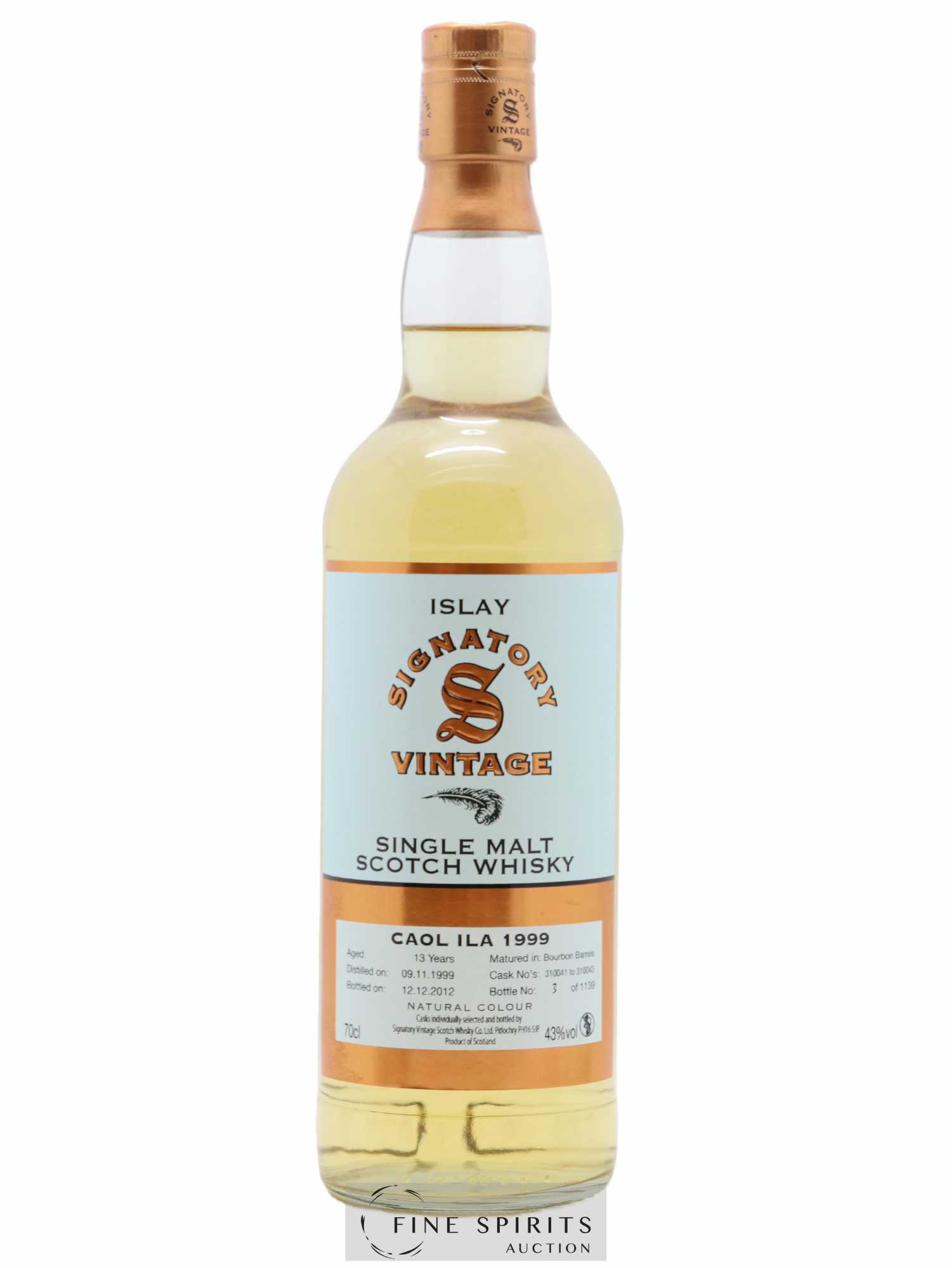 Caol Ila 13 years 1999 Signatory Vintage Cask n°310041-310043 - One of 1139 - bottled 2012