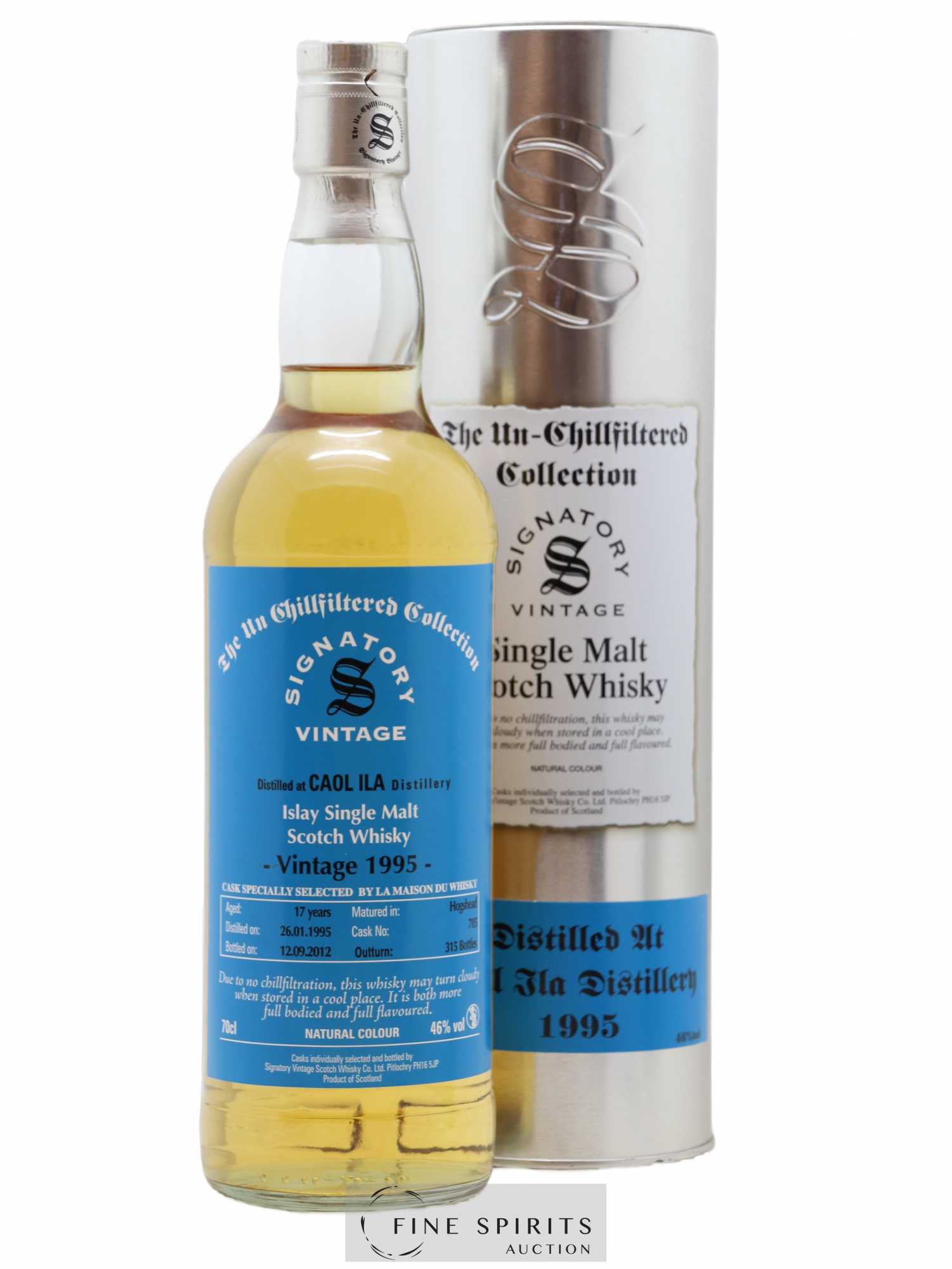 Caol Ila 17 years 1995 Signatory Vintage Hogshead Cask n°705 - One of 315 - bottled 2012 The Un-Chillfiltered Collection