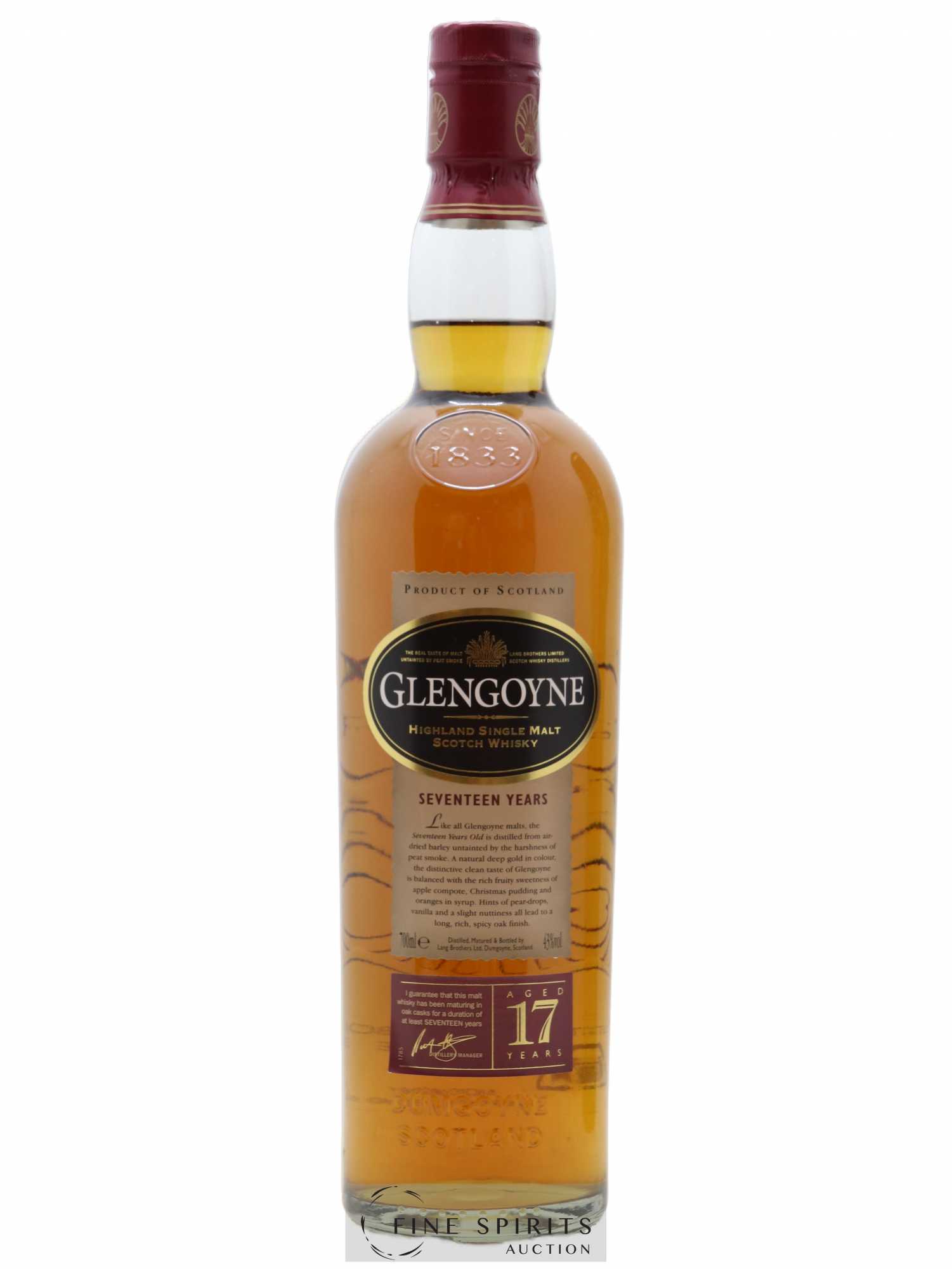 Glengoyne 17 years Of. Split label