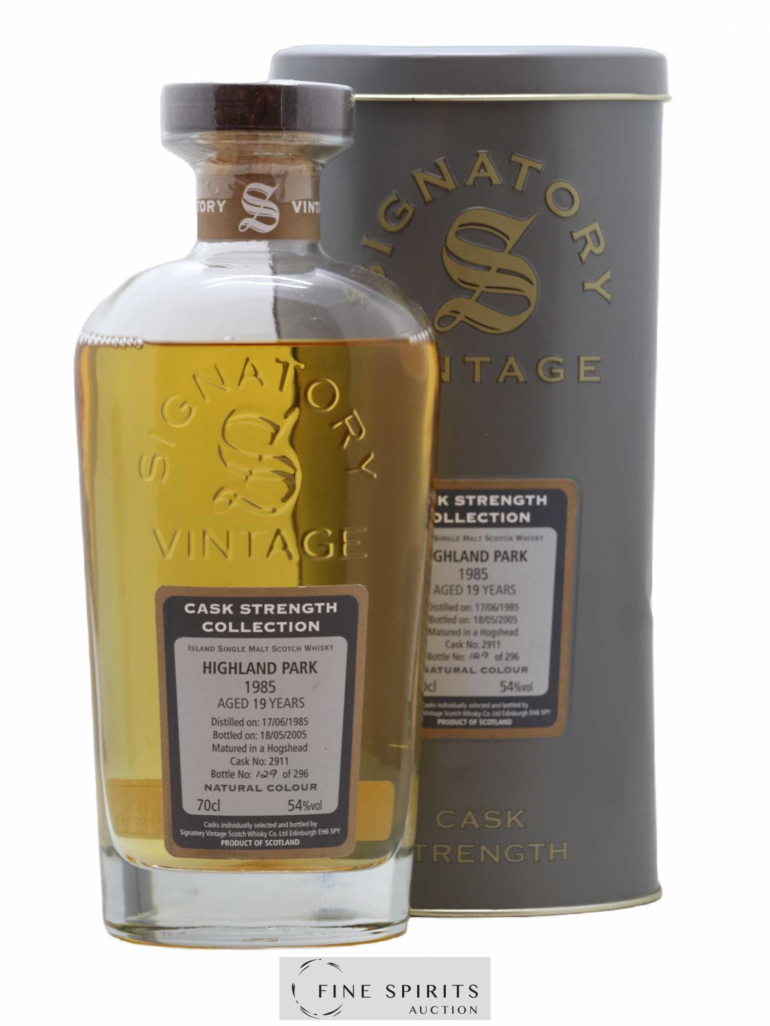 Highland Park 19 years 1985 Signatory Vintage Cask n°2911 - One of 296 - bottled 2005 Cask Strength Collection