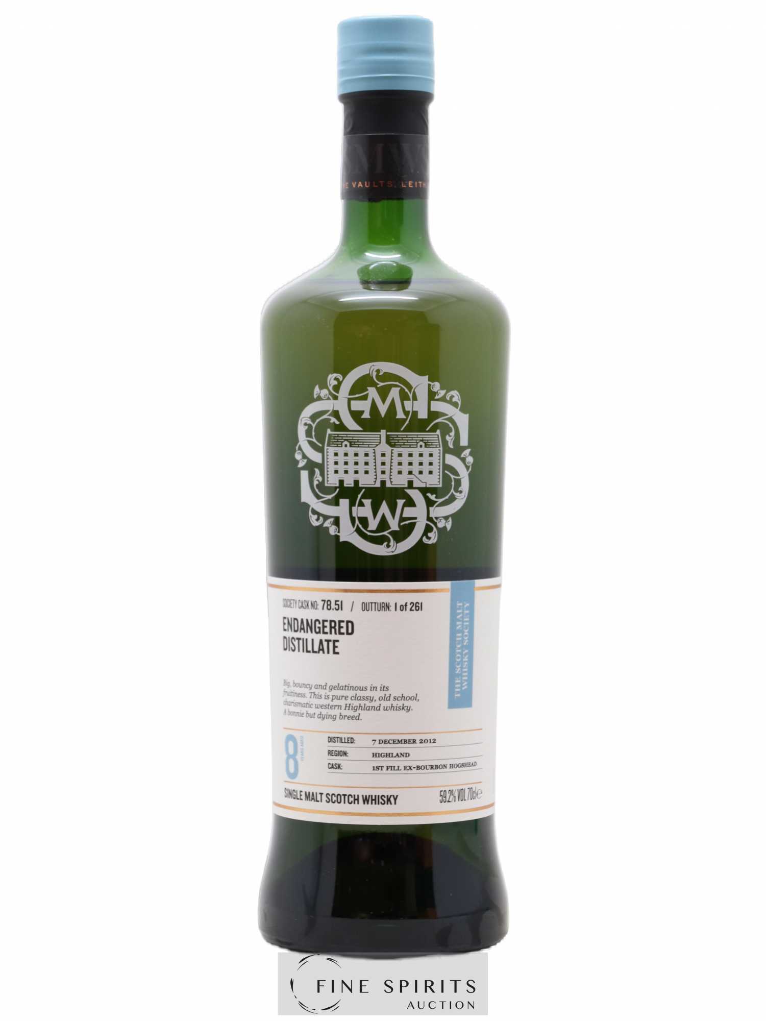 Endangered Distillate 8 years 2012 The Scotch Malt Whisky Society Cask n°78.51 - One of 261