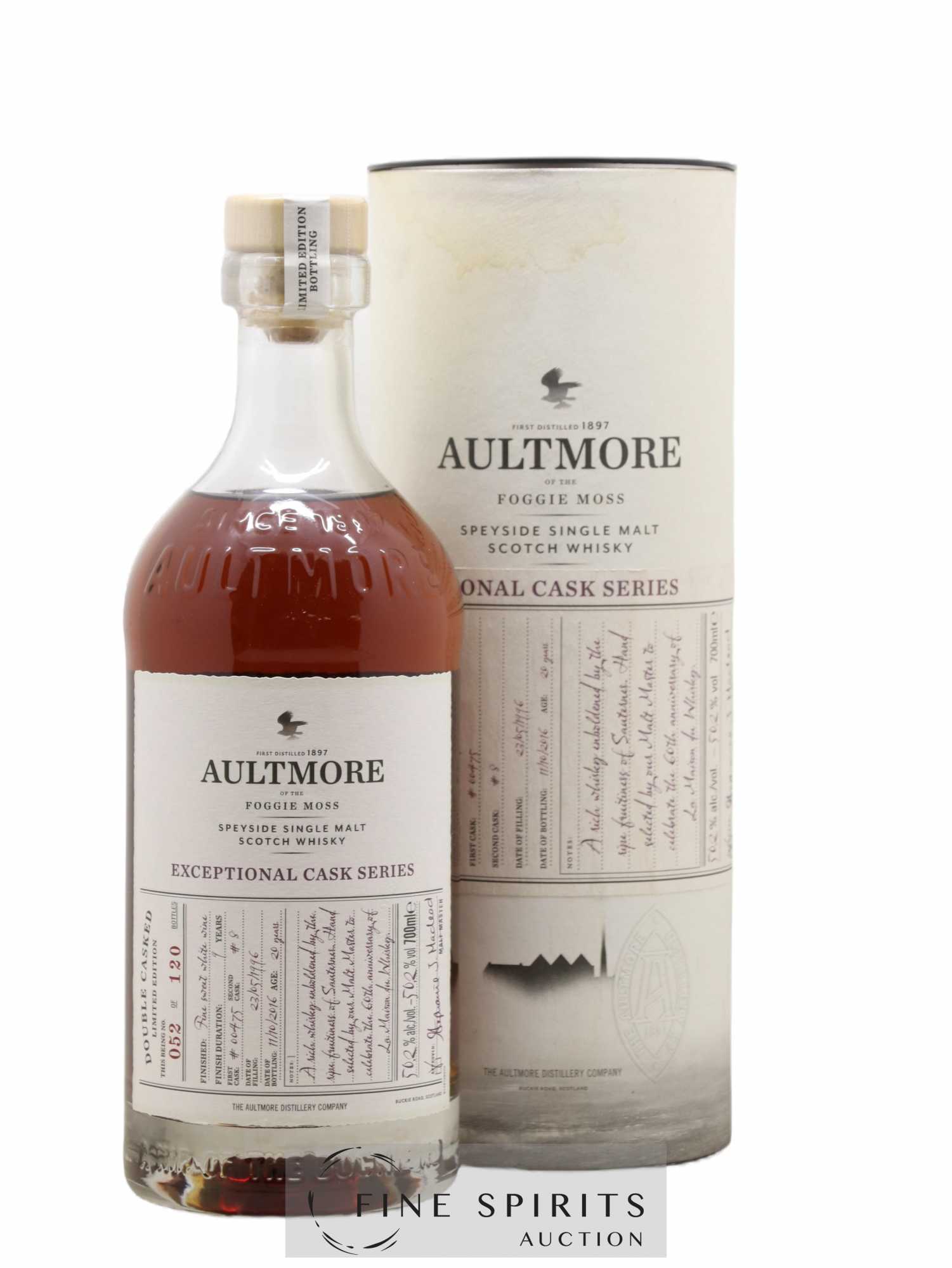 Aultmore 20 years 1996 Of. Exceptionnal Cask Series Cask n°475 & 8 - One of 120 - bottled 2016 Limited Edition