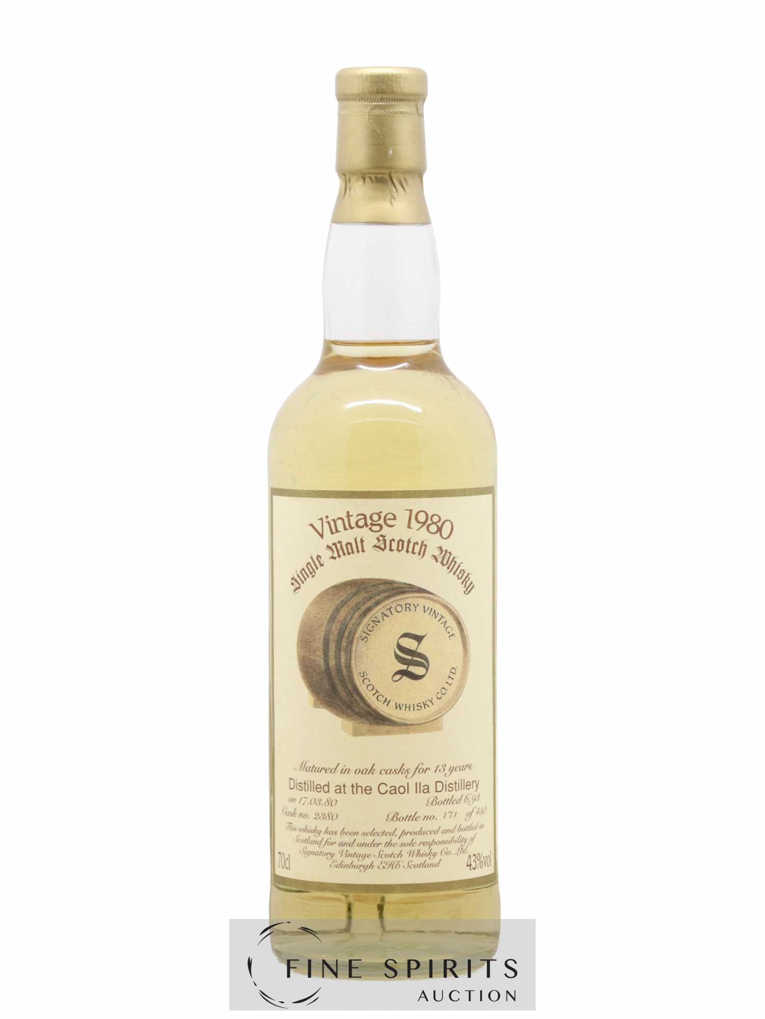 Caol Ila 13 years 1980 Signatory Vintage Cask n°2380 - One of 450 - bottled 1993