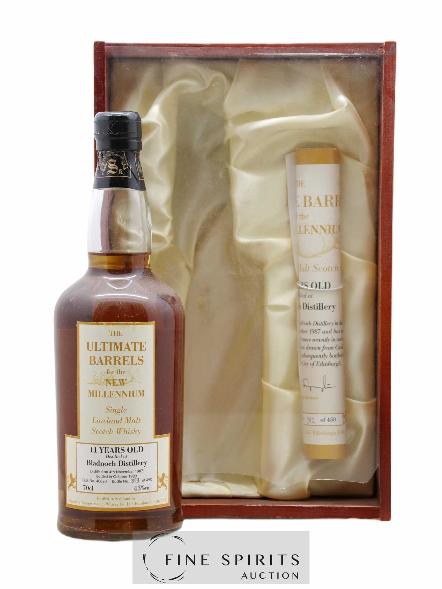 Bladnoch 11 years 1987 Signatory Vintage The Ultimate Barrels for the New Millenium Cask n°40020 - One of 450 - bottled 1999 Velier