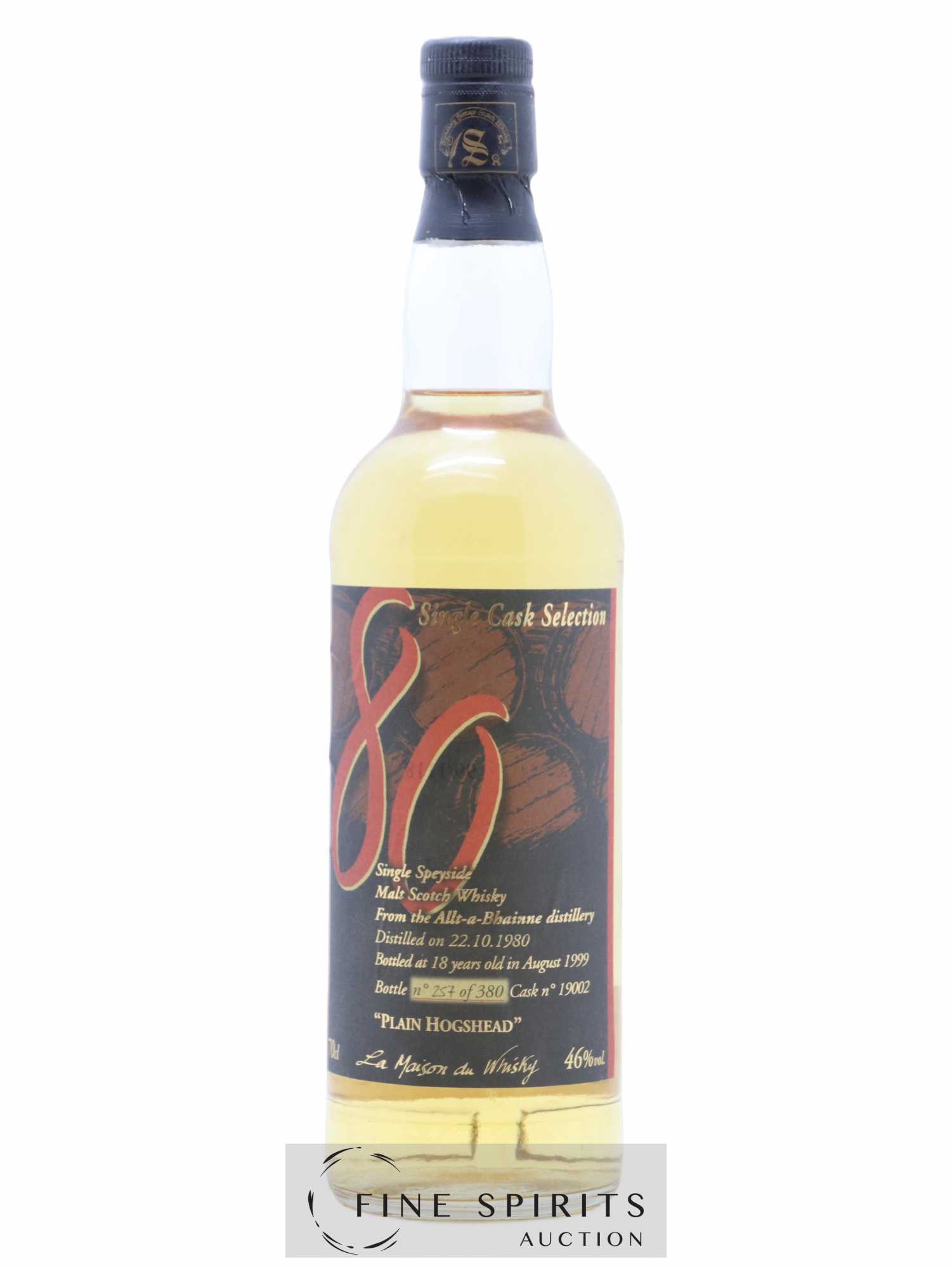 Allt-a-Bhainne 18 years 1980 Of. Plain Hogshead Cask n°19002 - One of 380 - bottled 1999 LMDW Single Cask Selection