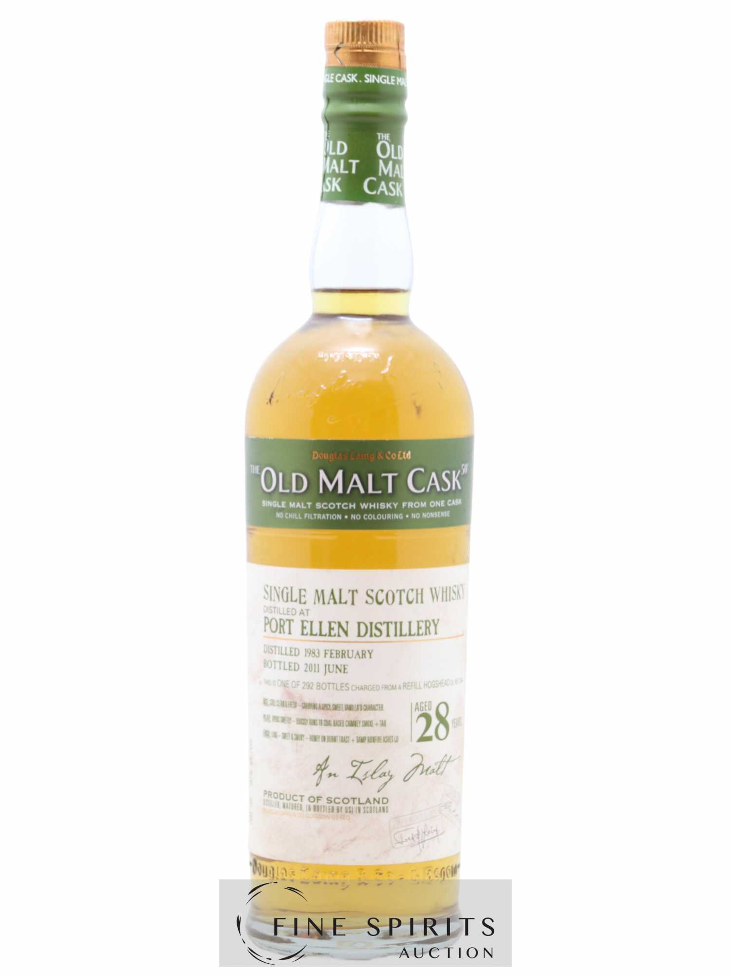 Port Ellen 28 years 1983 Douglas Laing Refill Hogshead DL REF 7244 - One of 292 - bottled 2011 Old Malt Cask