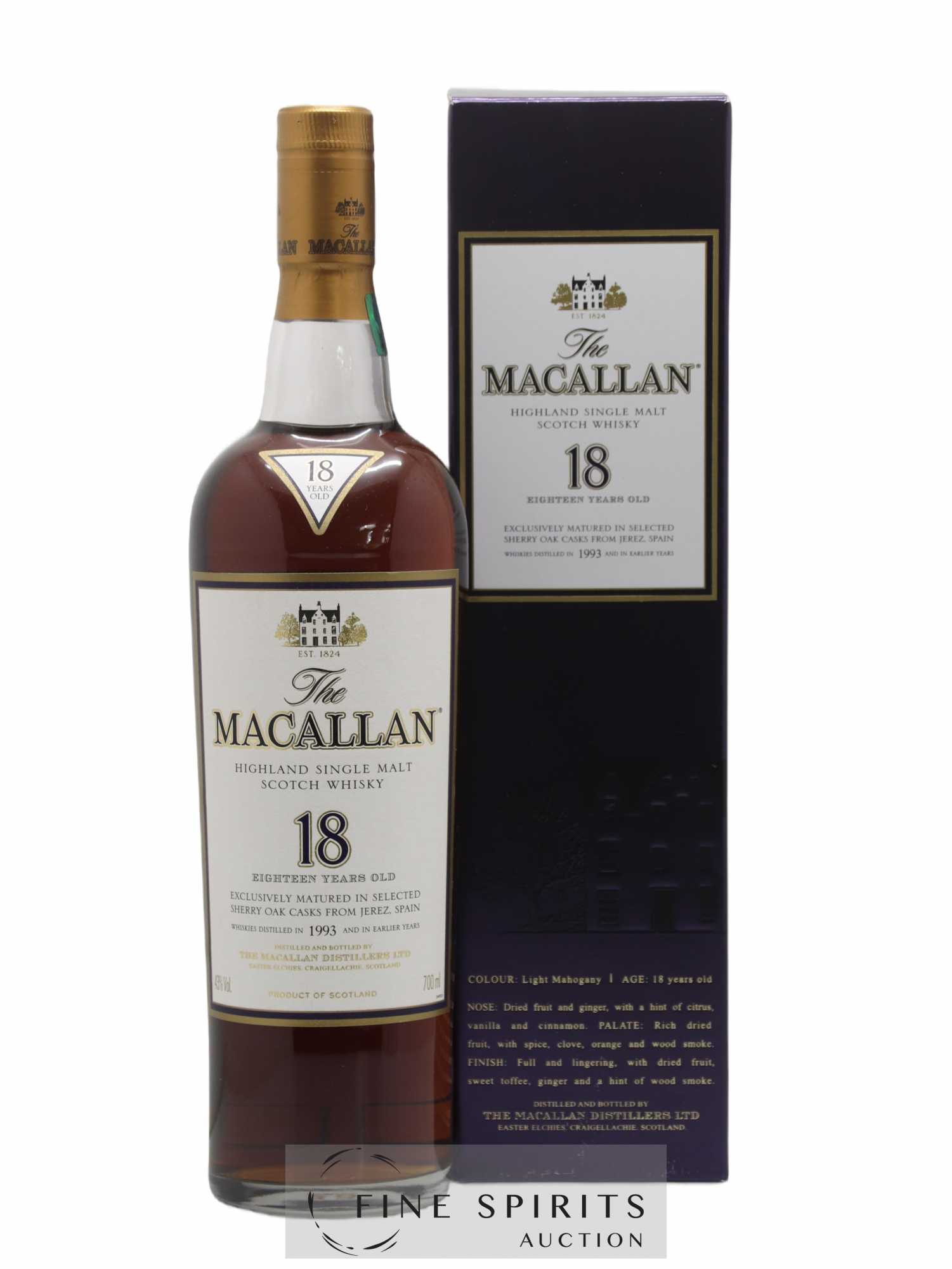 Macallan (The) 18 years 1993 Of. Selected Sherry Oak Casks from Jerez