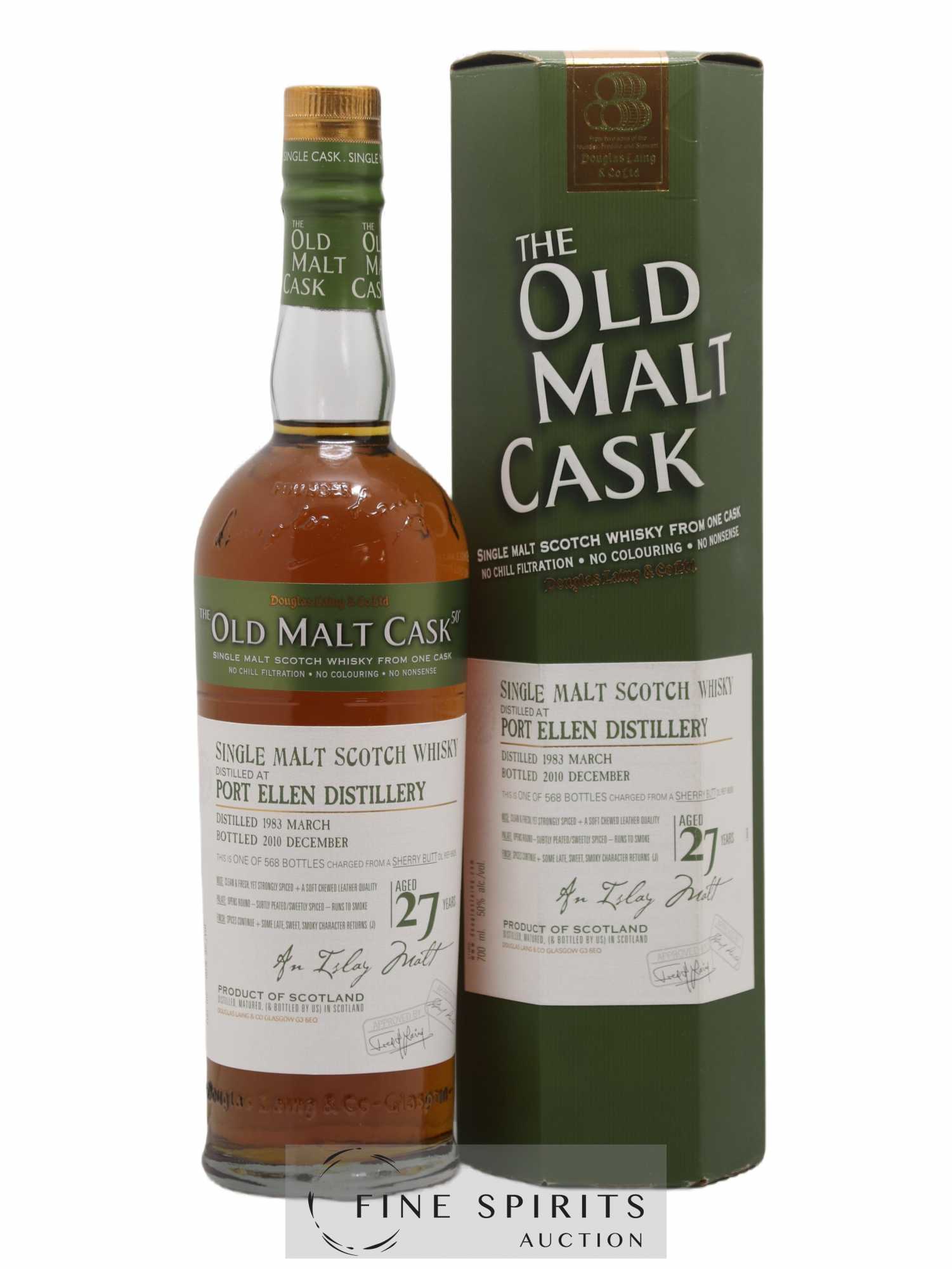 Port Ellen 27 years 1983 Douglas Laing Sherry Butt DL REF 6836 - One of 568 - bottled 2010 The Old Malt Cask