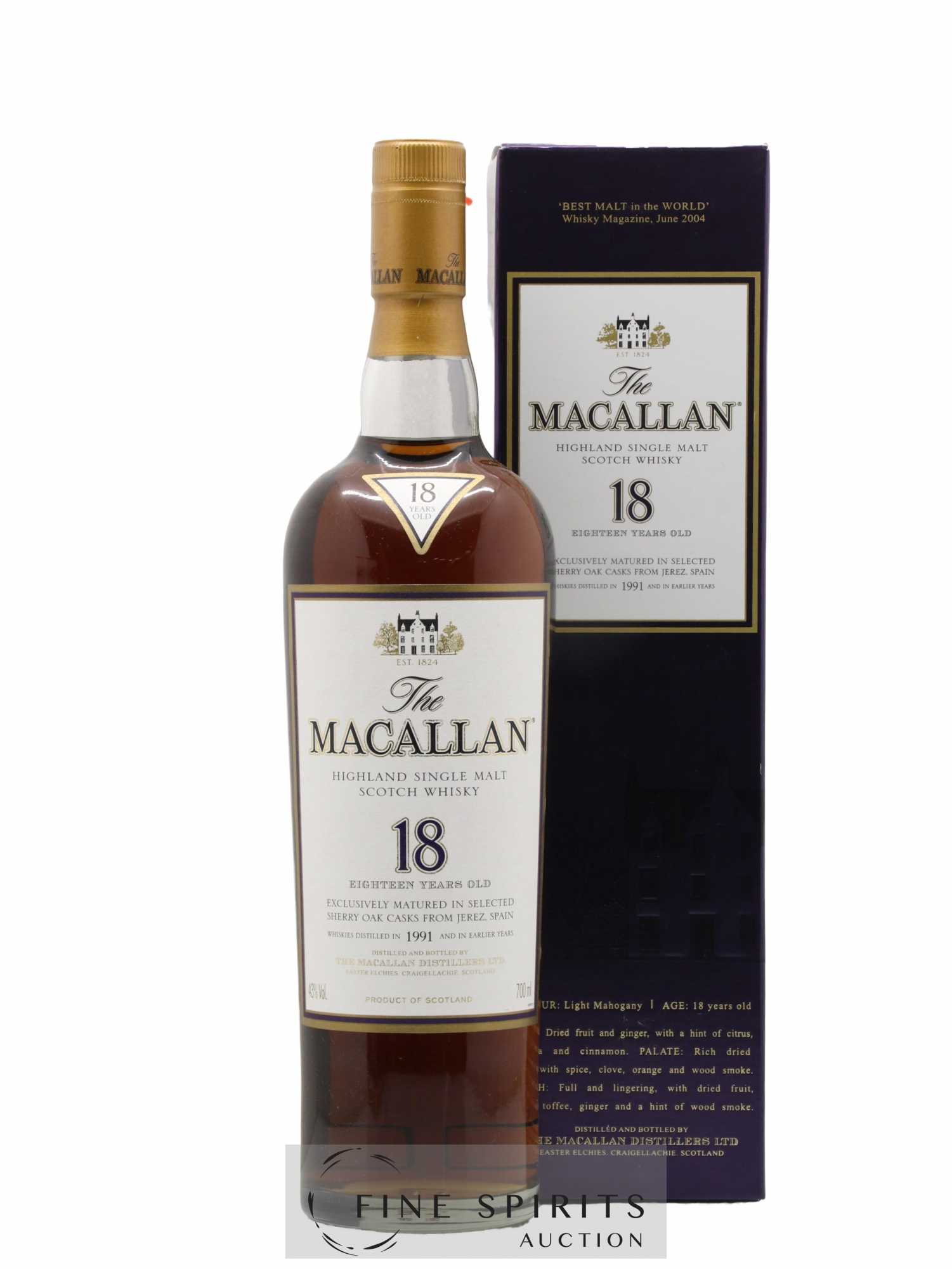 Macallan (The) 18 years 1991 Of. Selected Sherry Oak Casks from Jerez