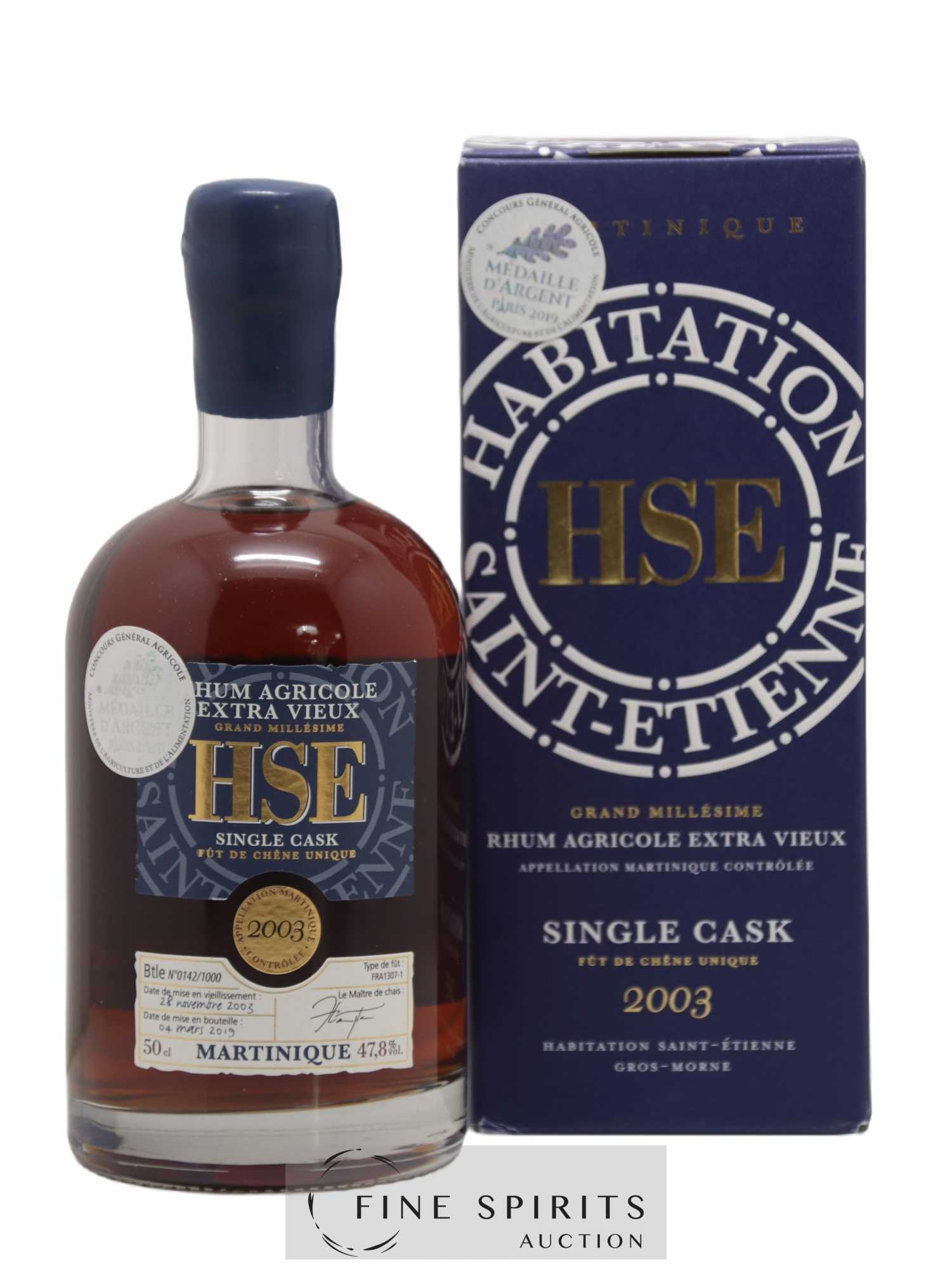 HSE 2003 Of. Single Cask n°FRA-1307-1 - One of 1000 - bottled 2019 Grand Millésime