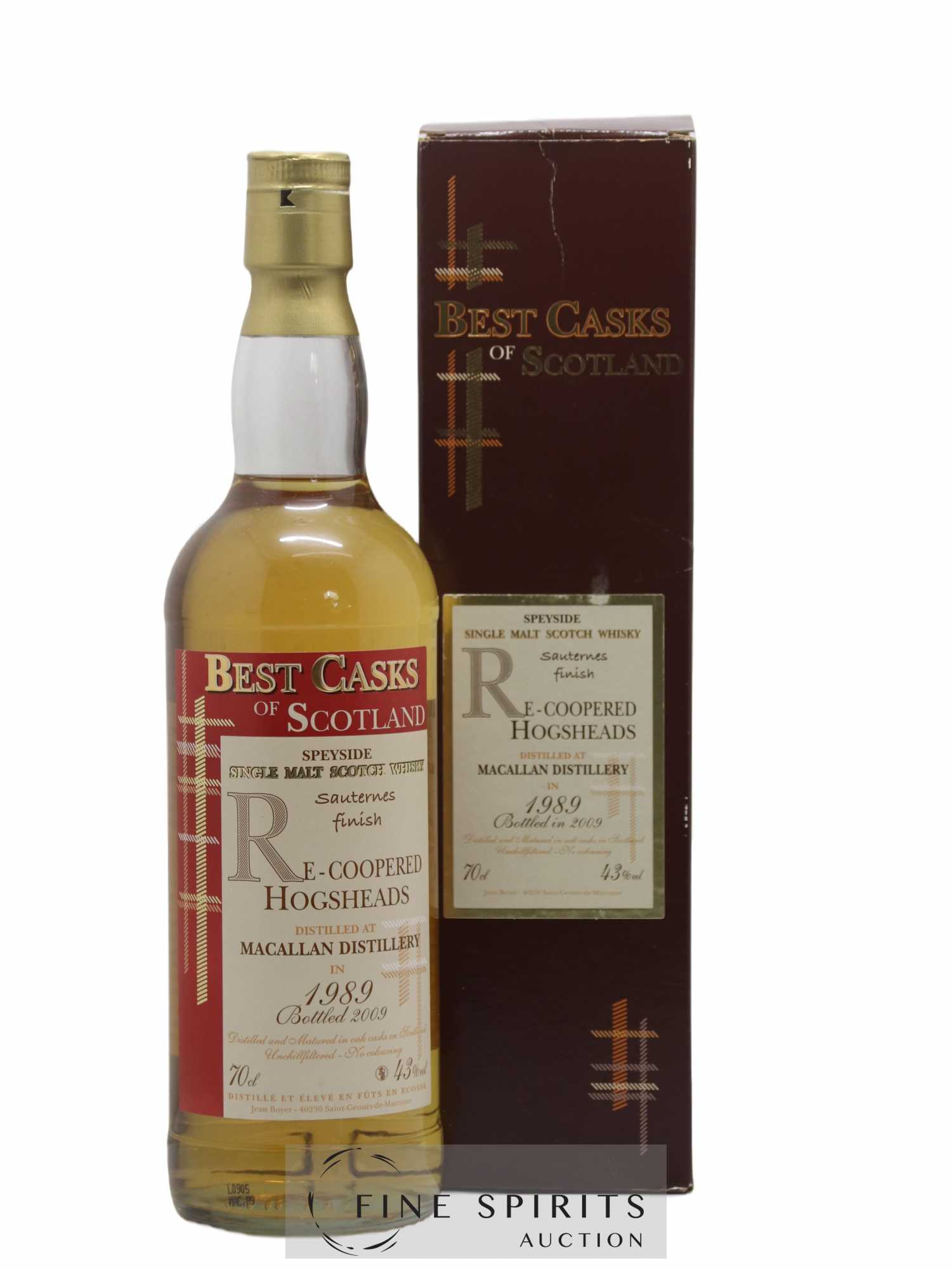 Macallan (The) 1989 Jean Boyer Re-Coopered Hogsheads Sauternes Finish - bottled 2009 Best Casks of Scotland