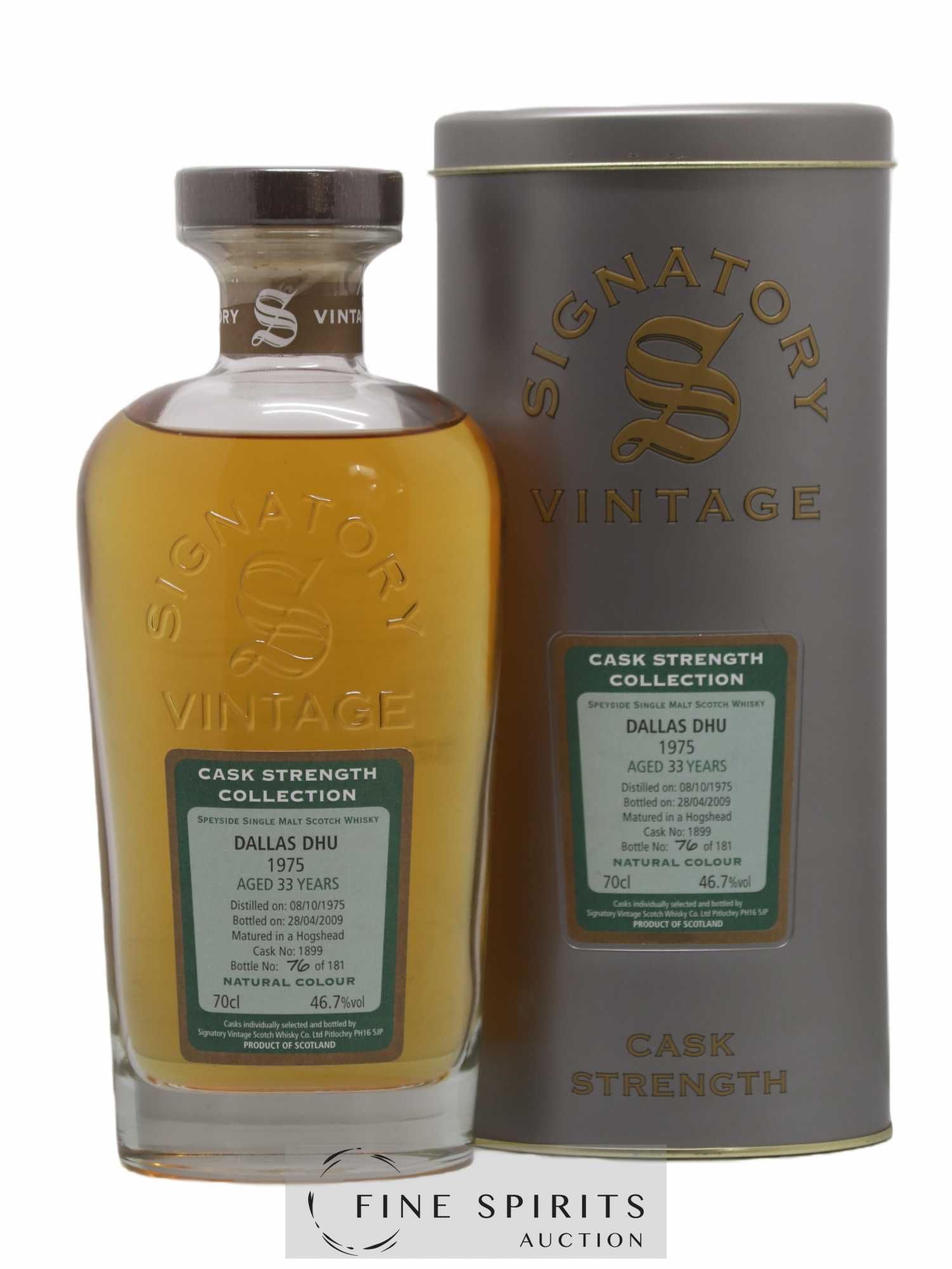 Dallas Dhu 33 years 1975 Signatory Vintage Cask n°1899 - One of 181 - bottled 2009 Cask Strength Collection