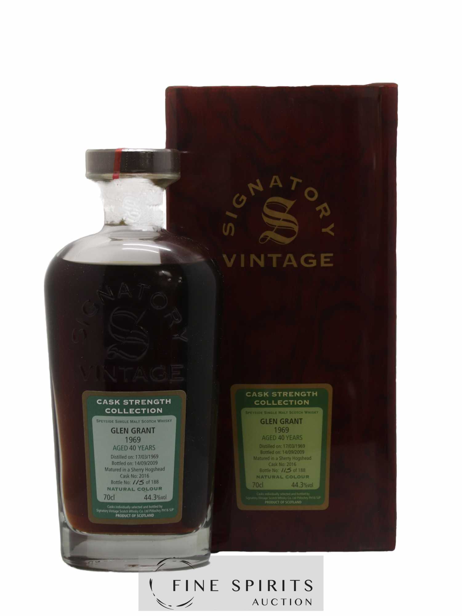 Glen Grant 40 years 1969 Signatory Vintage Cask n°2016 - One of 188 - bottled 2009 Cask Strength Collection