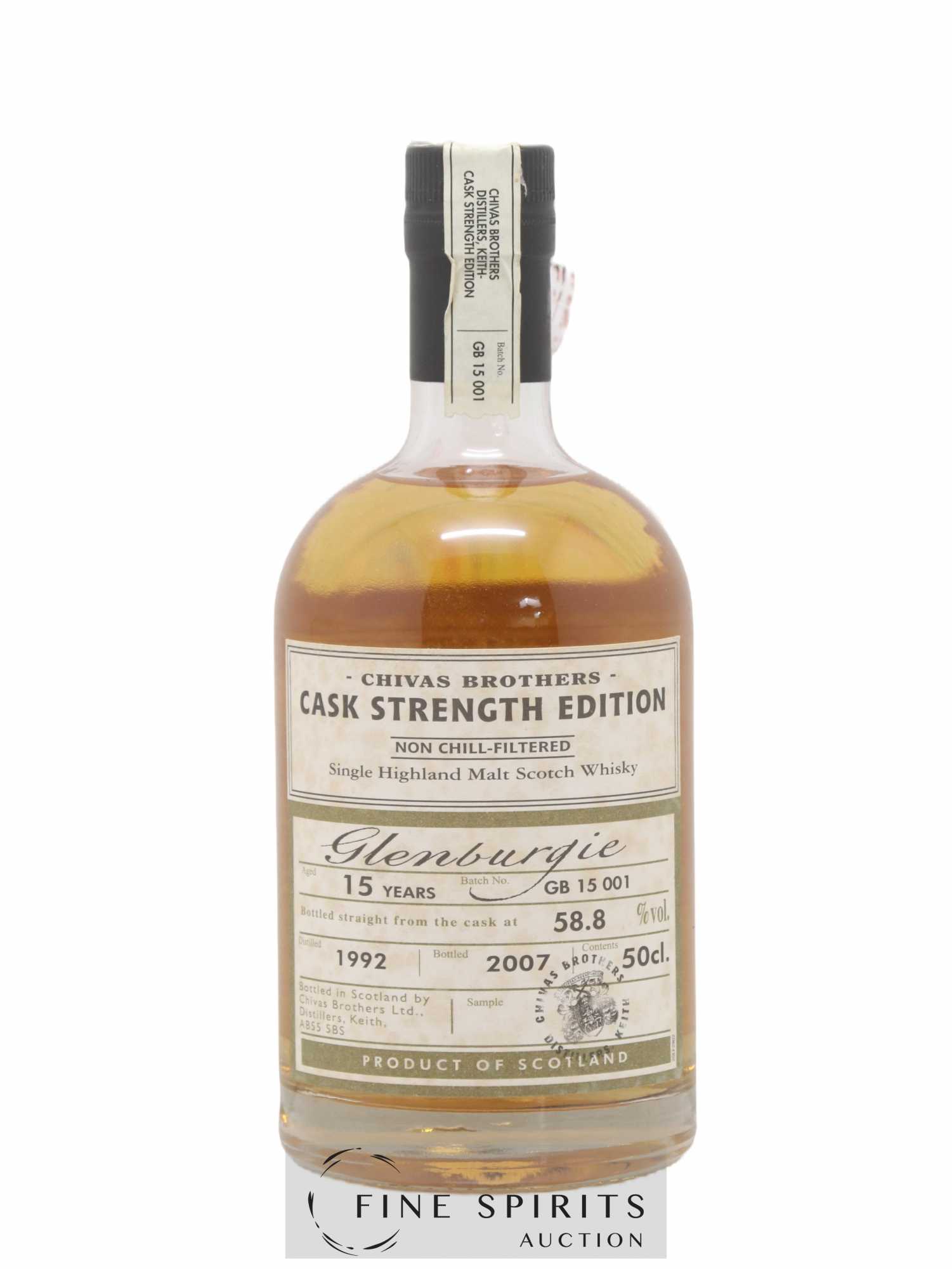 Glenburgie 15 years 1992 Of. Batch n°GB 15 001 - bottled 2007 Chivas Brothers Cask Strength Edition