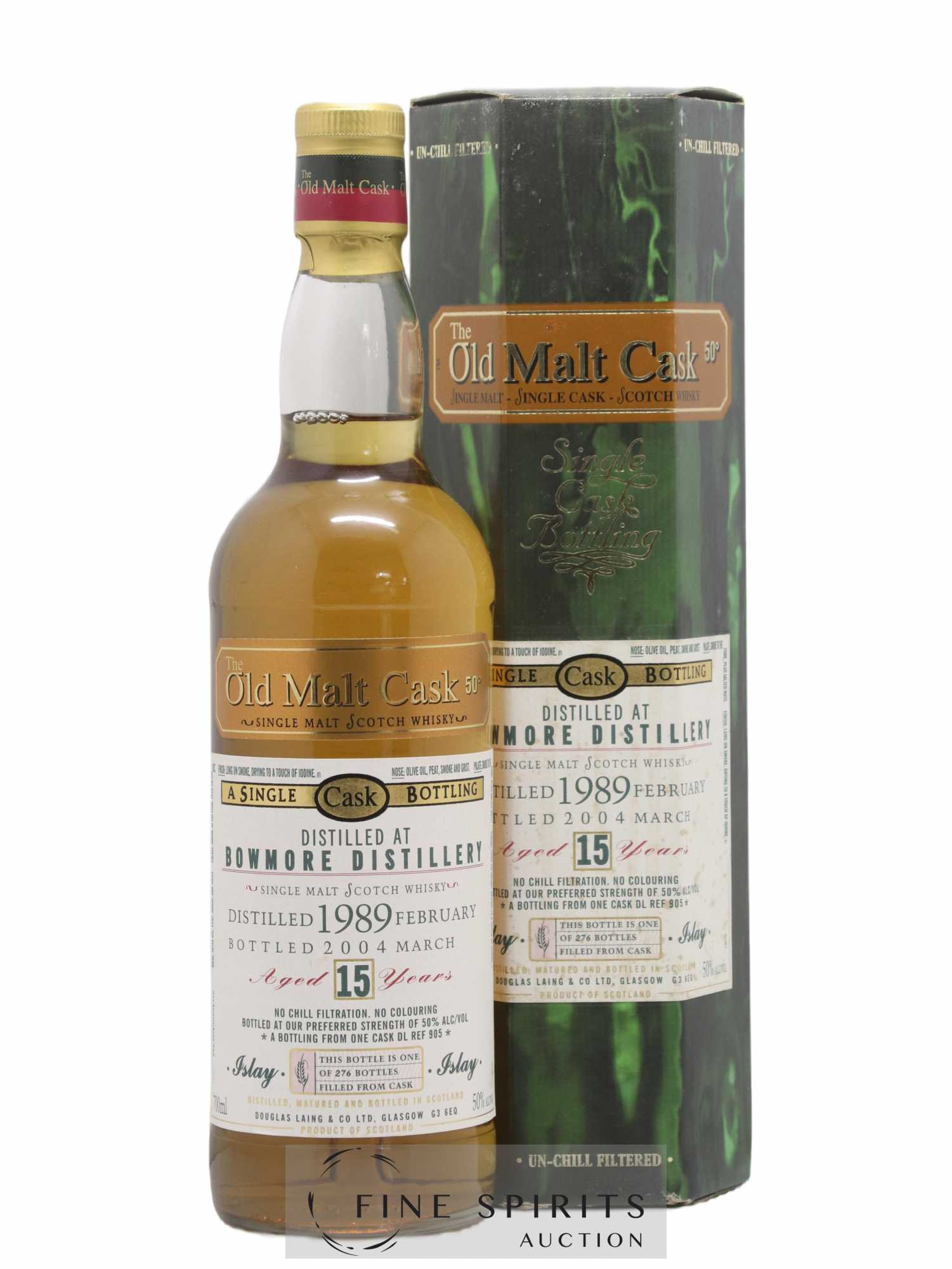 Bowmore 15 years 1989 Douglas Laing Single Cask DL REF 905 - One of 276 - bottled 2004 Old Malt Cask