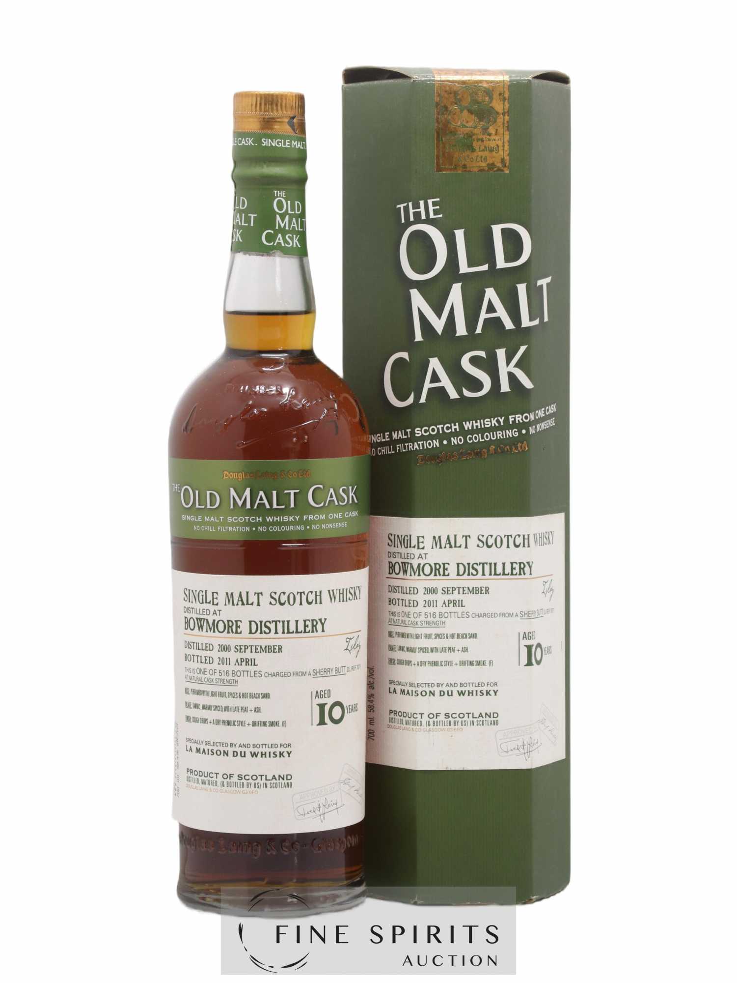 Bowmore 10 years 2000 Douglas Laing Sherry butt DL REF 7071 - One of 516 - bottled 2011 LMDW Old Malt Cask