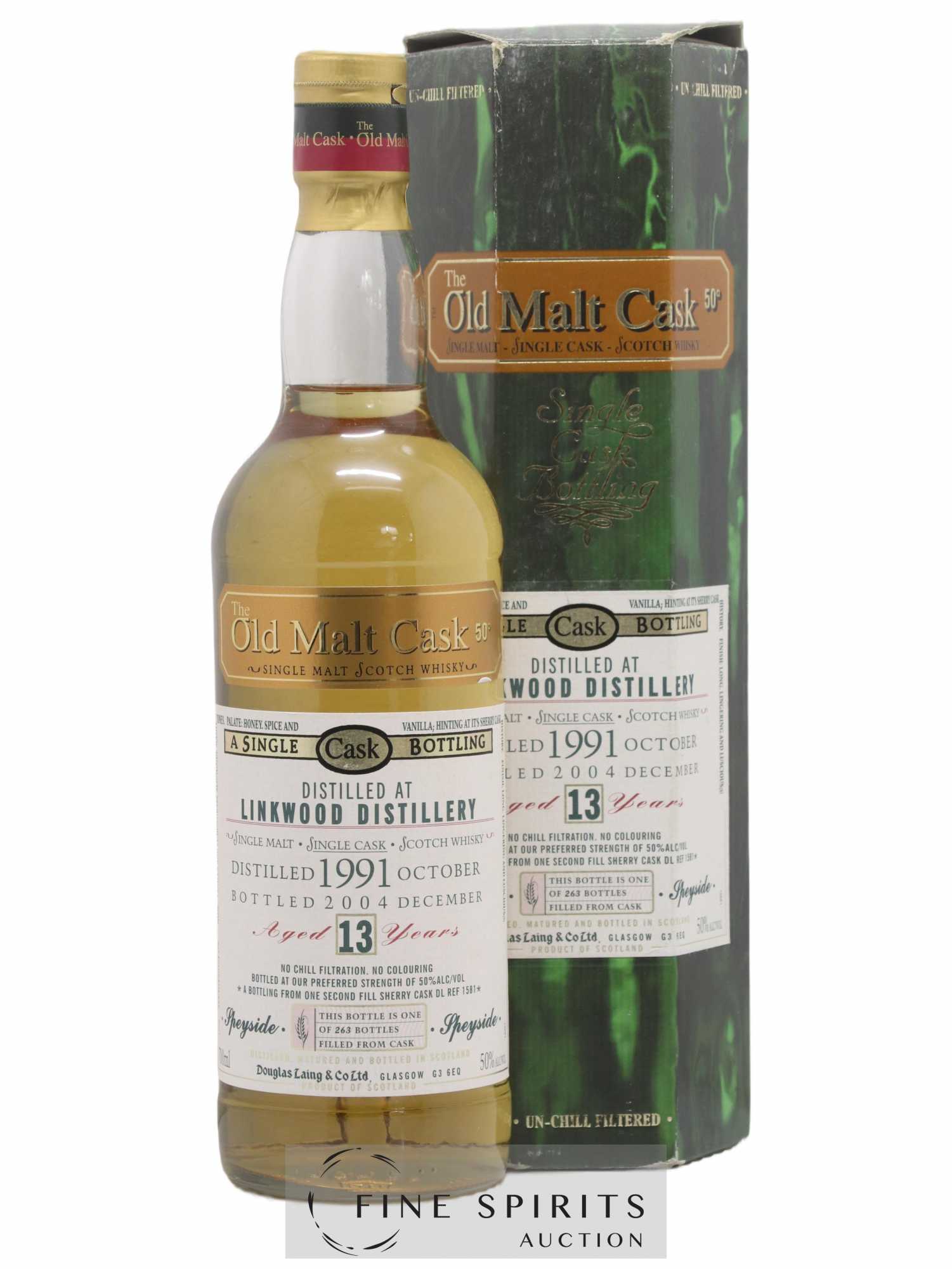 Linkwood 13 years 1991 Douglas Laing Cask DL REF 1581 - One of 263 - bottled 2004 The Old Malt Cask