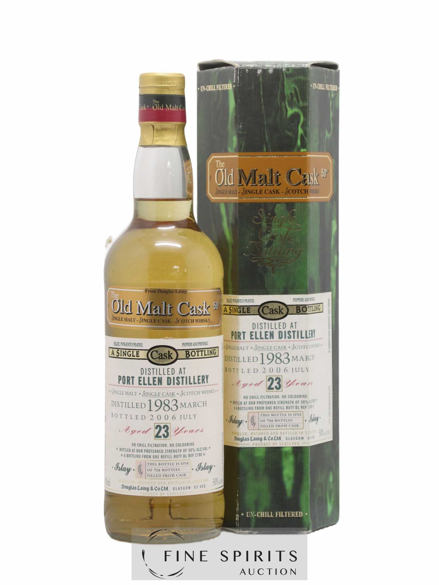 Port Ellen 23 years 1983 Douglas Laing Refill Butt DL REF 2790 - One of 716 - bottled 2006 The Old Malt Cask