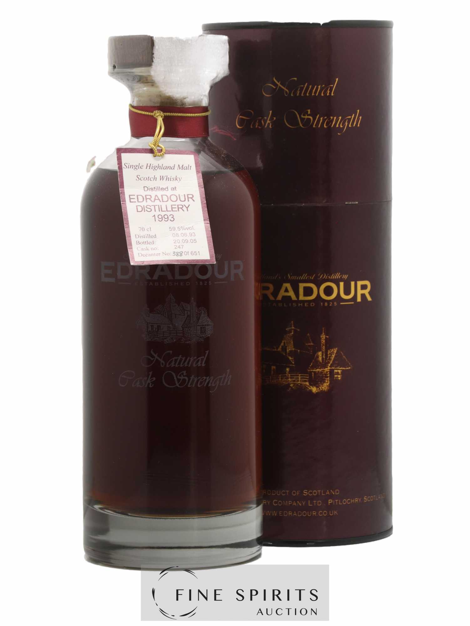 Edradour 1993 Of. Decanter Cask n°247 - One of 651 - bottled 2005