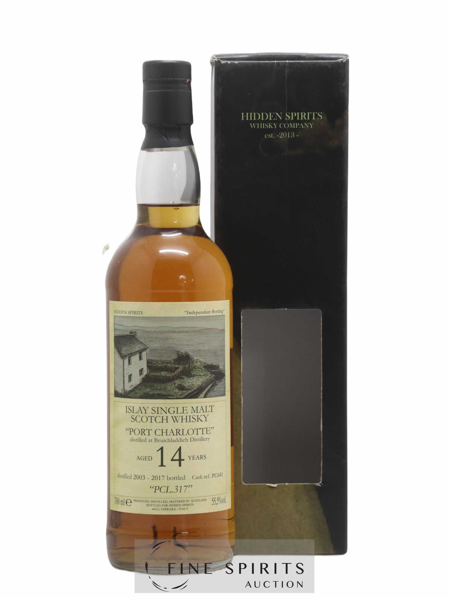 Port Charlotte 14 years 2003 Hidden Spirits PCL.317 Cask n°PC641 - bottled 2017