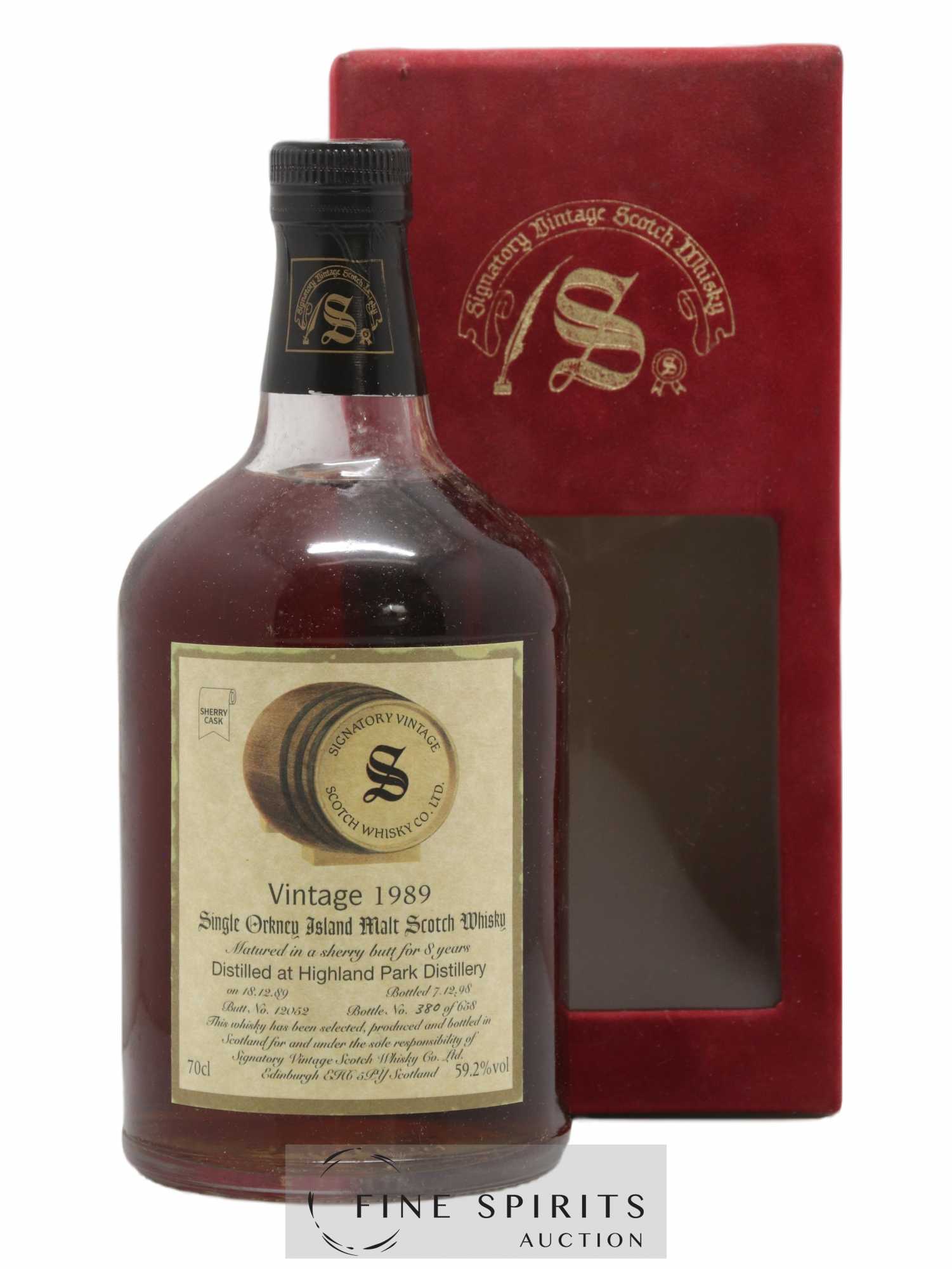 Highland Park 8 years 1989 Signatory Vintage Sherry Cask Butt n°12052 - One of 658 bottles - bottled 1998