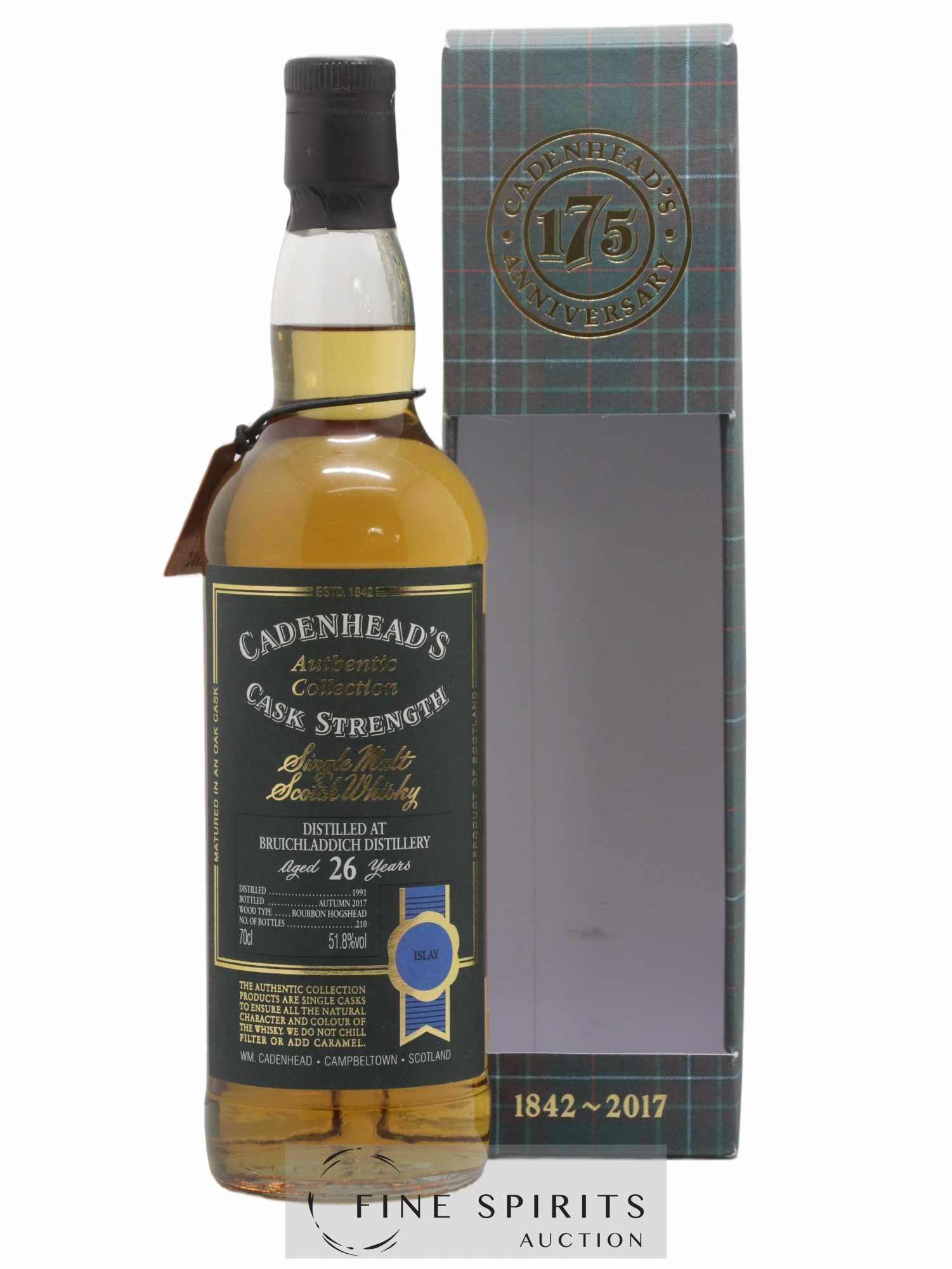 Bruichladdich 26 years 1991 Cadenhead's Cask Strength One of 210 - bottled 2017 Authentic Collection