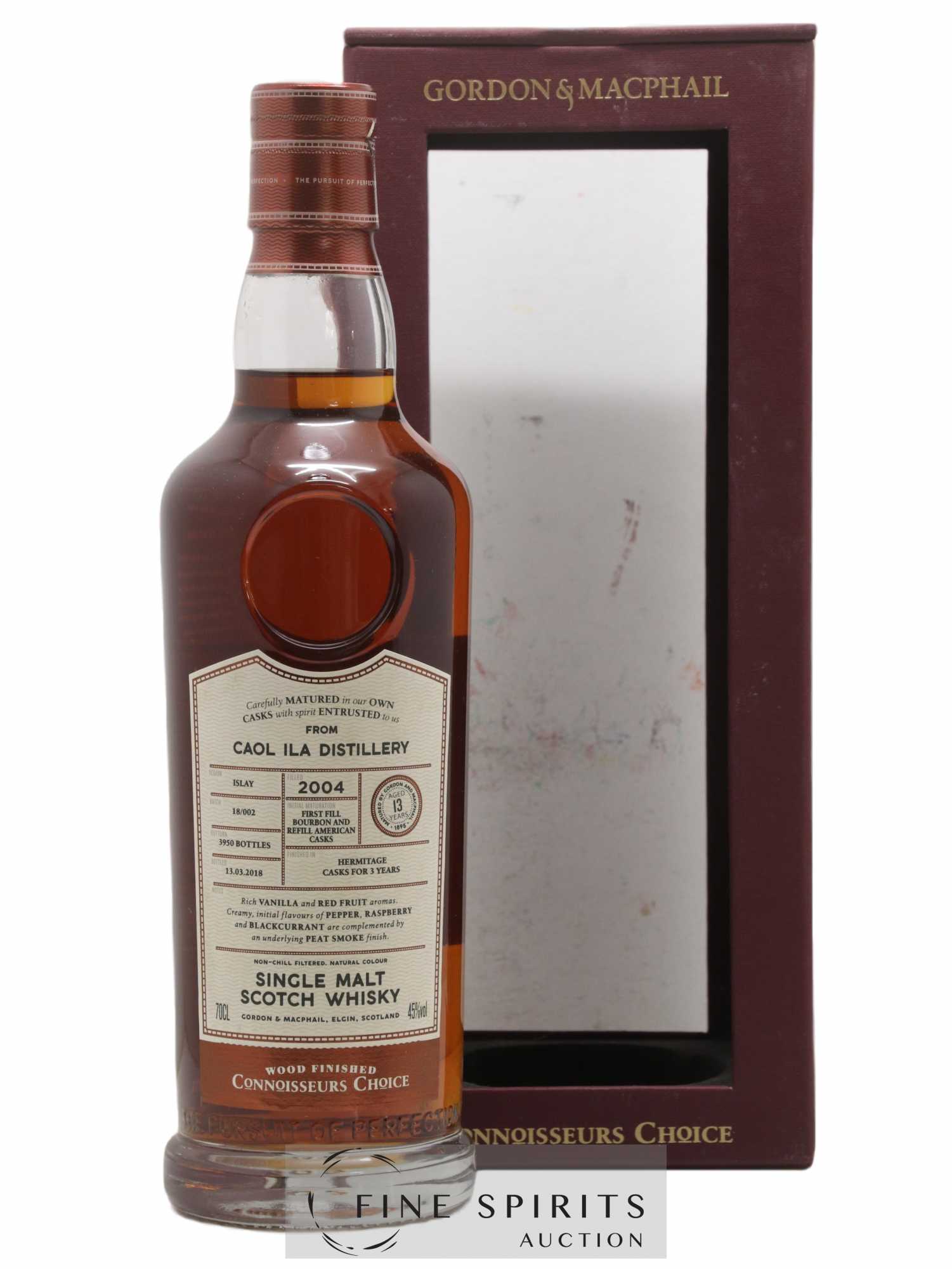 Caol Ila 13 years 2004 Gordon & Macphail Hermitage Wood Finish Cask n°18-002 - One of 3950 - bottled 2018 Connoisseurs Choice