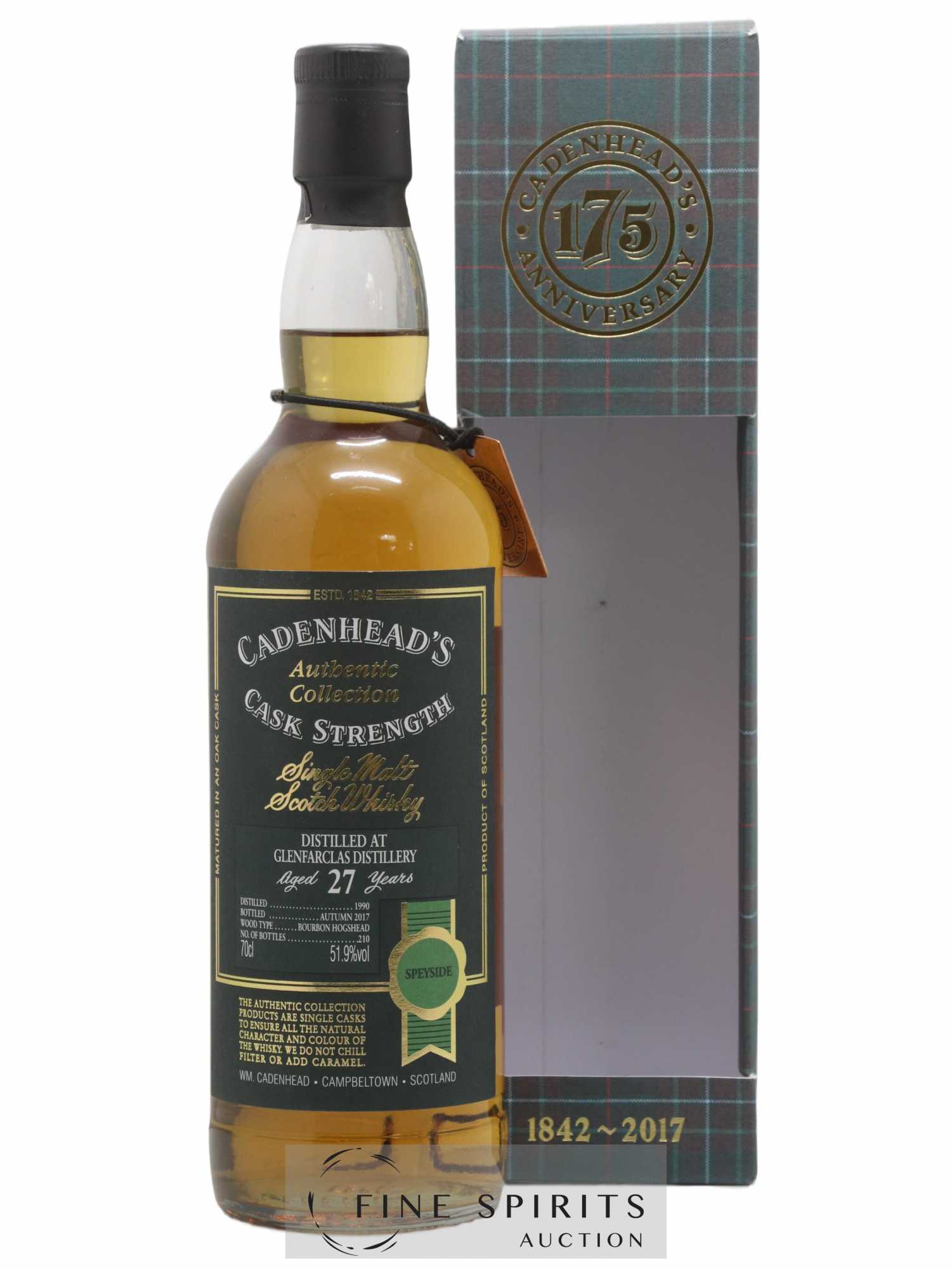 Glenfarclas 27 years 1990 Cadenhead's Cask Strength One of 210 - bottled 2017 Authentic Collection