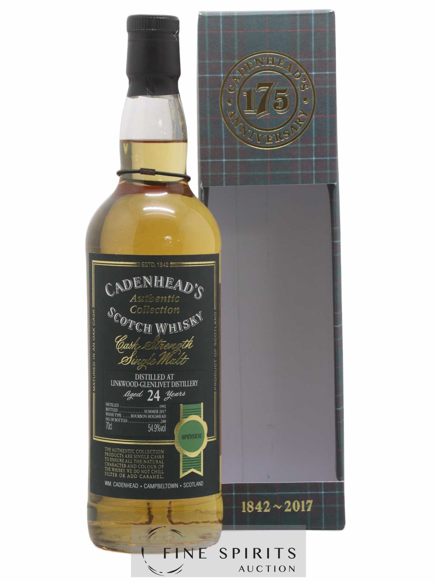 Linkwood 24 years 1992 Cadenhead's Cask Strength One of 240 - bottled 2017 Authentic Collection