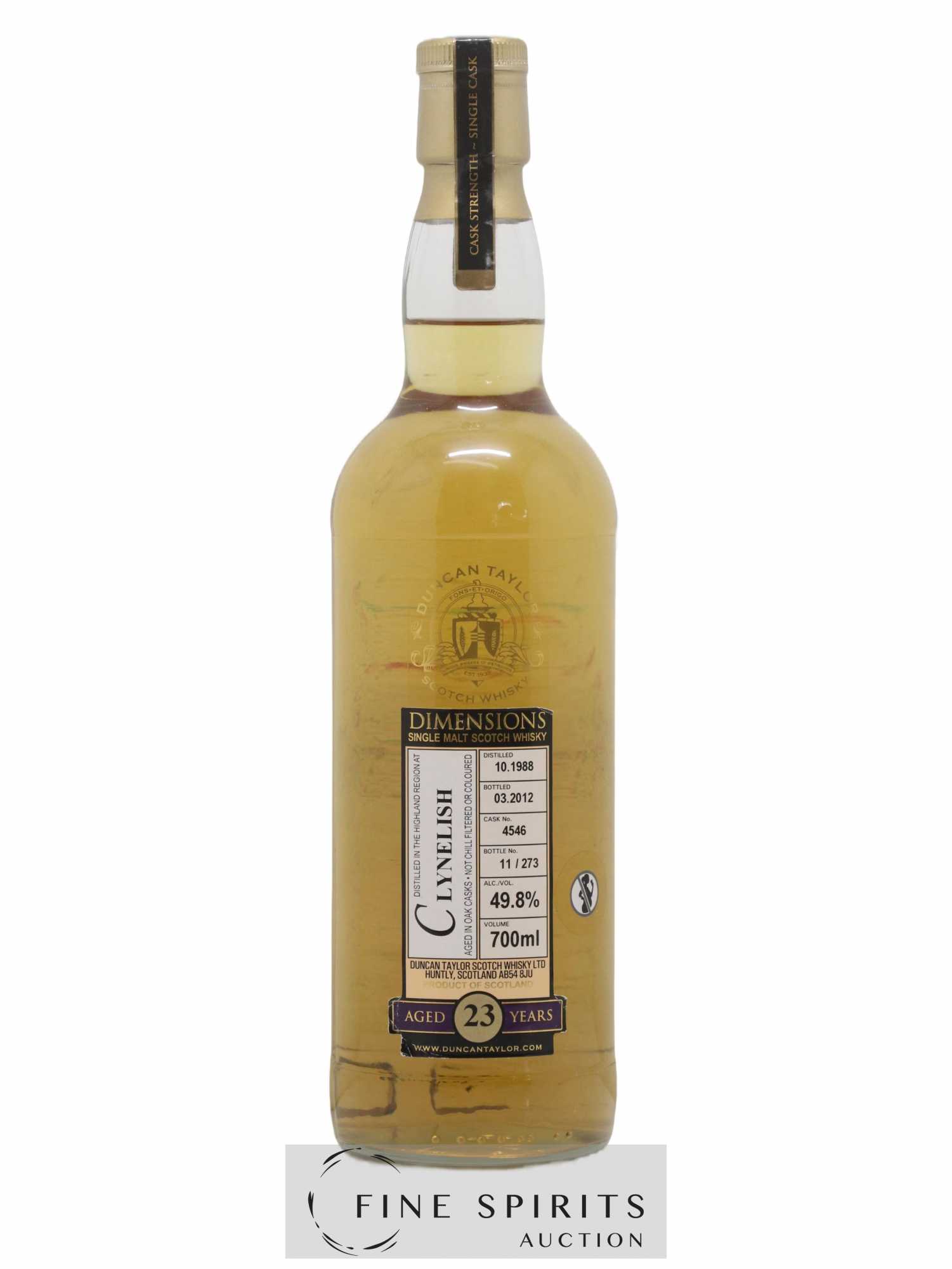 Clynelish 23 years 1988 Duncan Taylor Dimensions Cask n°4546 - One of 273 - bottled 2012