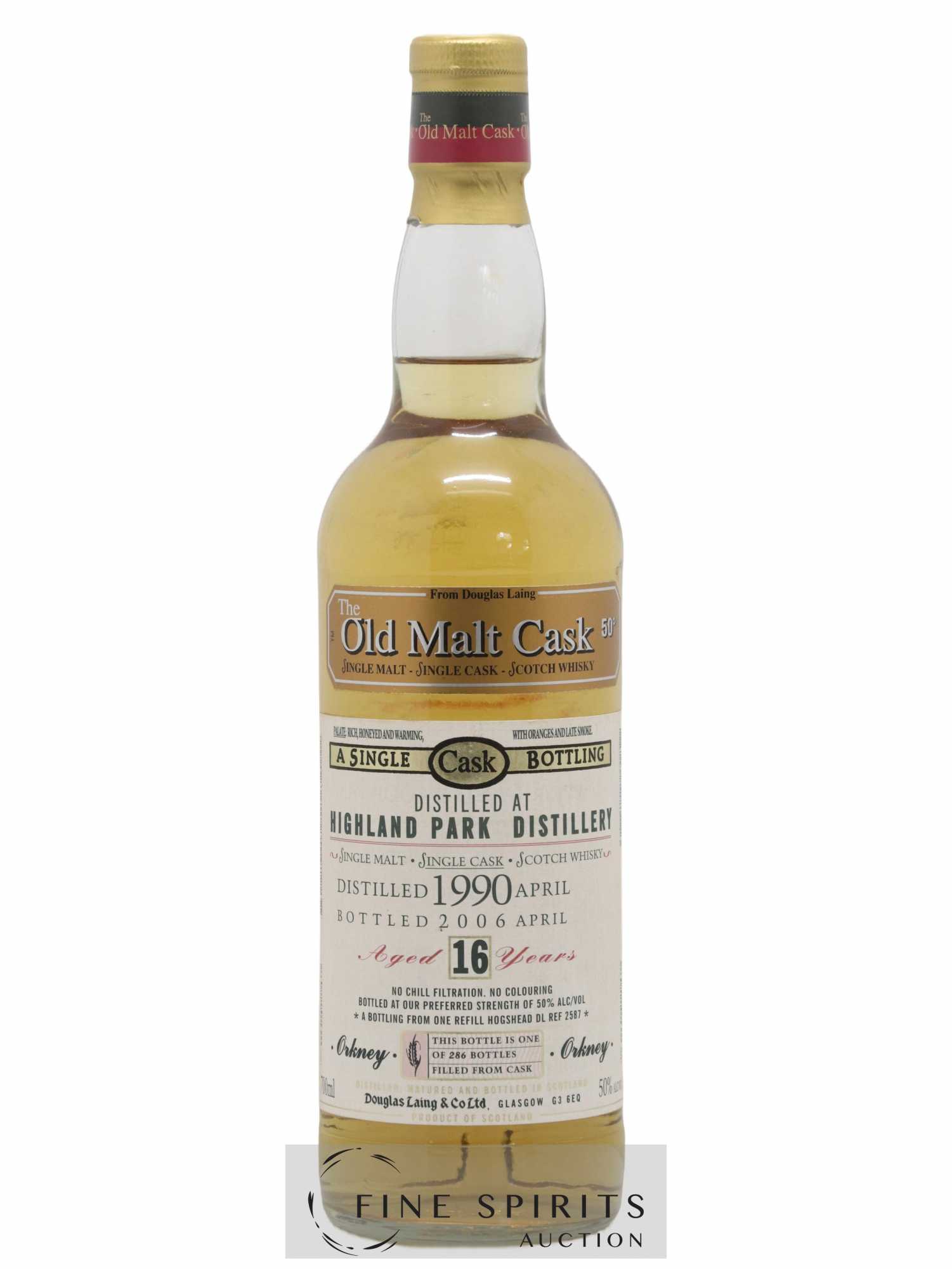 Highland Park 1990 Douglas Laing Cask DL REF 2587 - One of 286 - bottled 2006 The Old Malt Cask