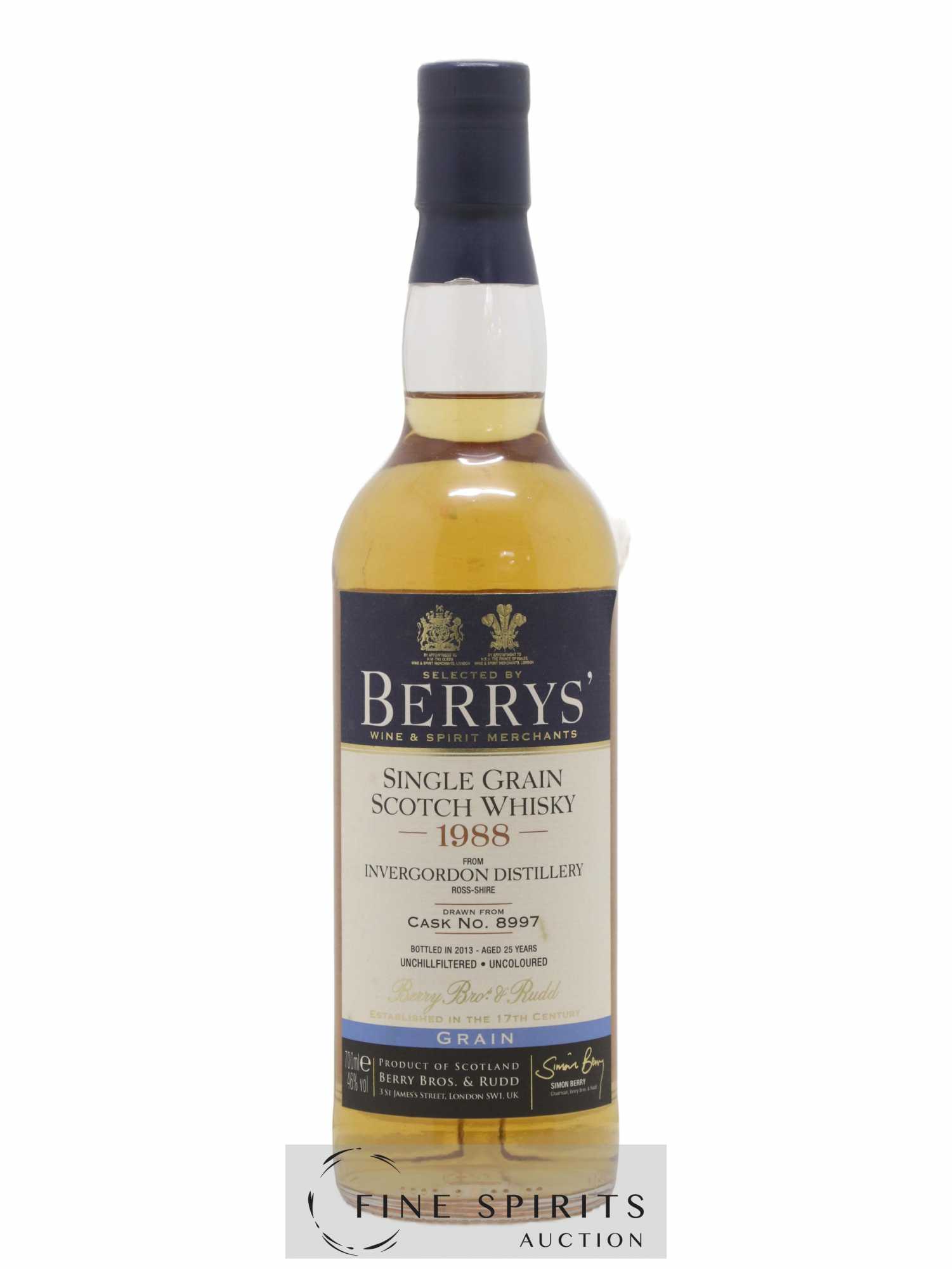 Invergordon 25 years 1988 Berry Bros & Rudd Cask n°8997 - bottled 2013