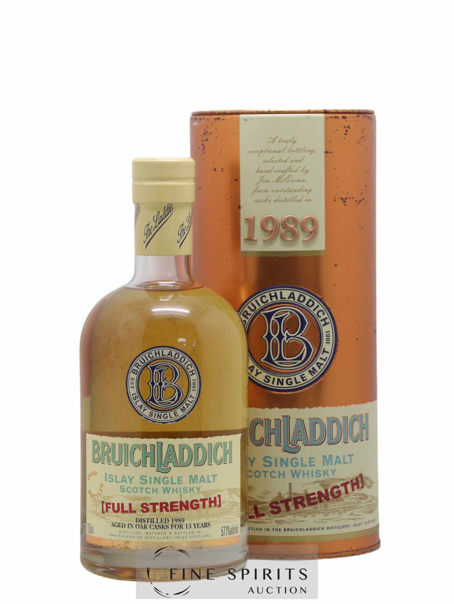 Bruichladdich 13 years 1989 Of. Full Strength Oak Casks