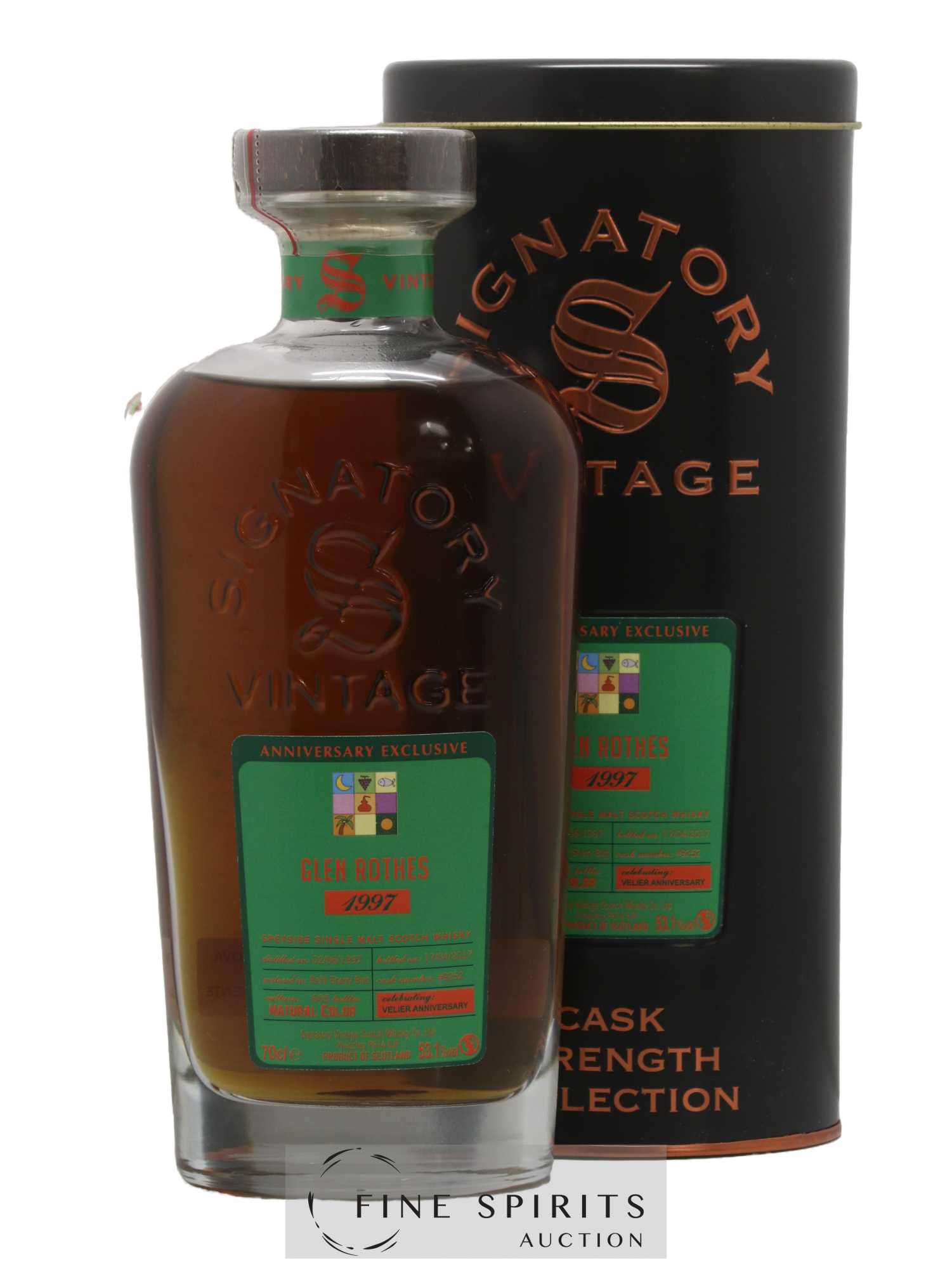 Glenrothes 19 years 1997 Signatory Vintage Anniversary Exclusive Cask n°9252 - One of 605 - bottled 2017 Velier Anniversary Cask Strength Collection