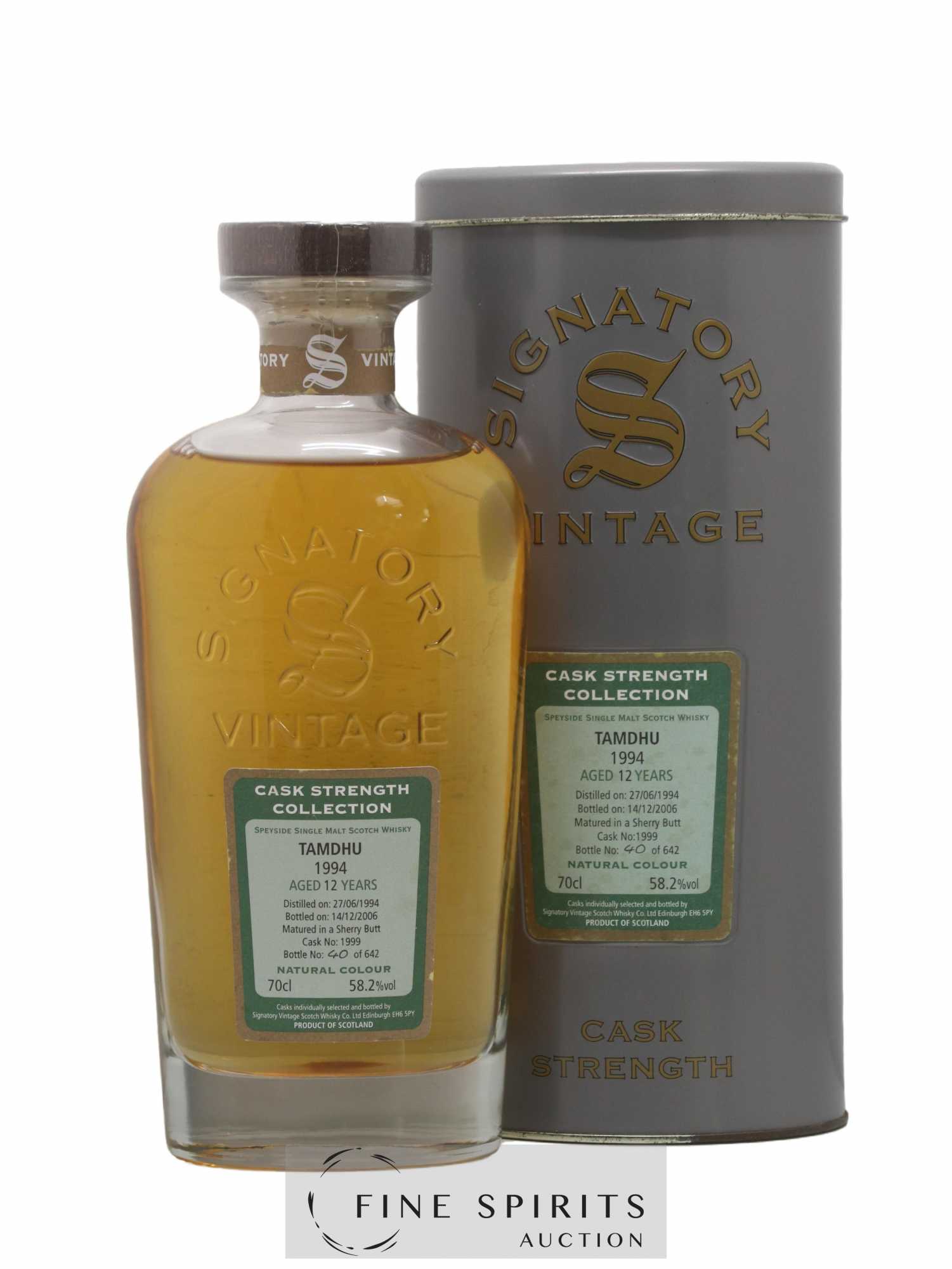 Tamdhu 12 years 1994 Signatory Vintage Cask n°1999 - One of 642 - bottled 2006 Cask Strength Collection