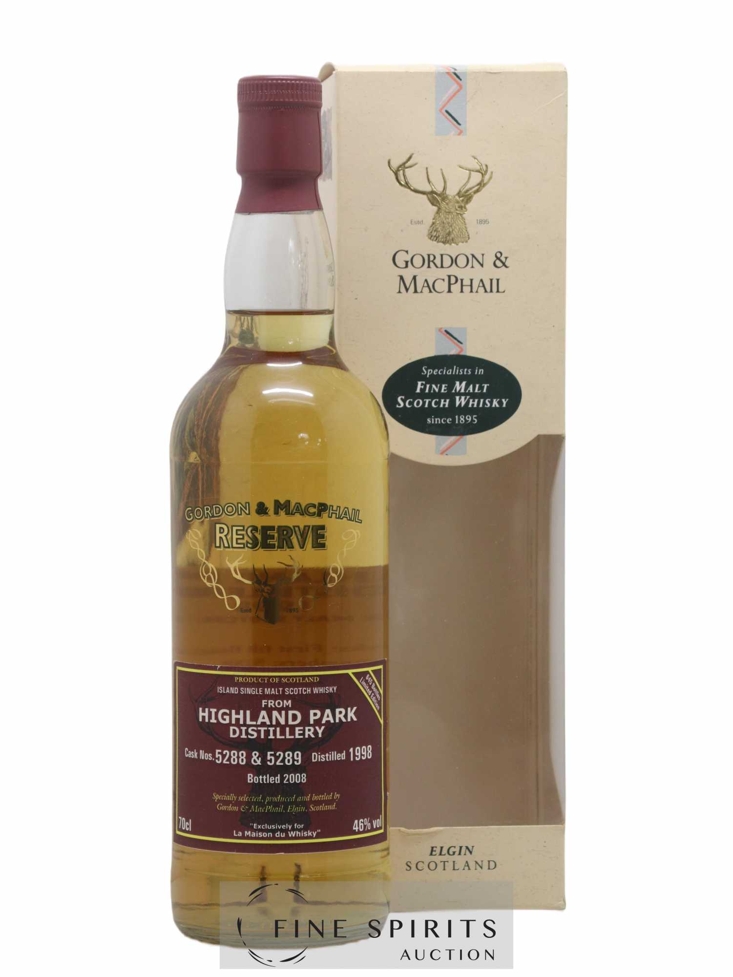 Highland Park 1998 Gordon & Macphail Reserve Casks n°5288-5289 - bottled 2008 LMDW