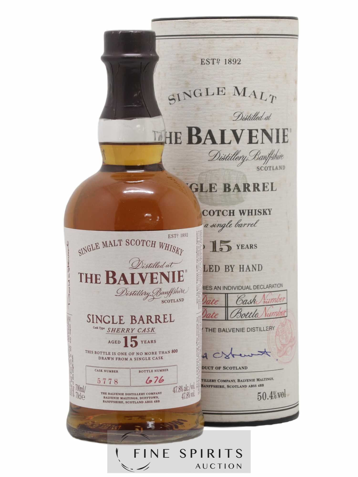 Balvenie (The) 15 years Of. Sherry Cask n°5778 - One of 800 Single Barrel