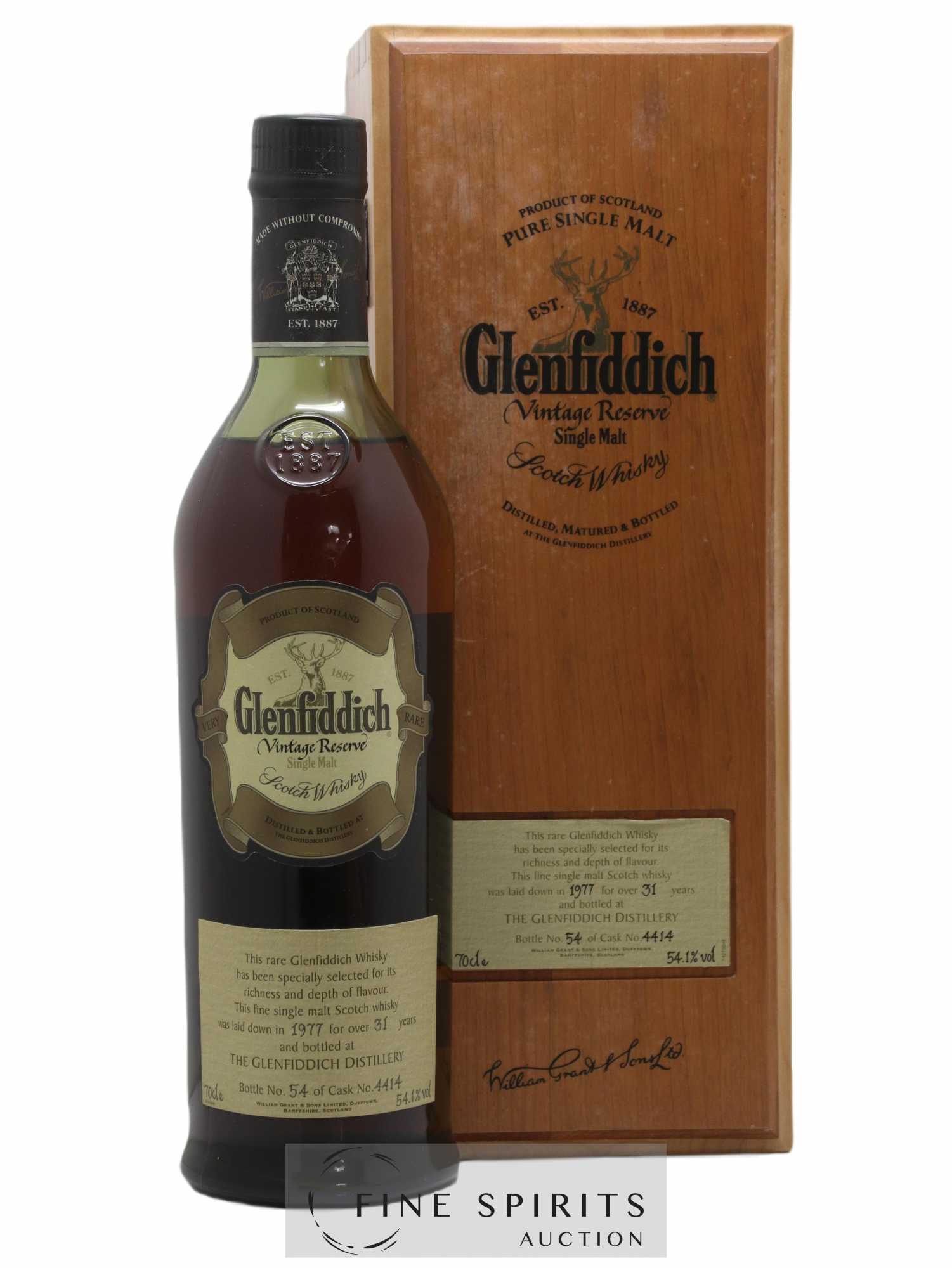 Glenfiddich 31 years 1977 Of. Cask n°4414 Vintage Reserve