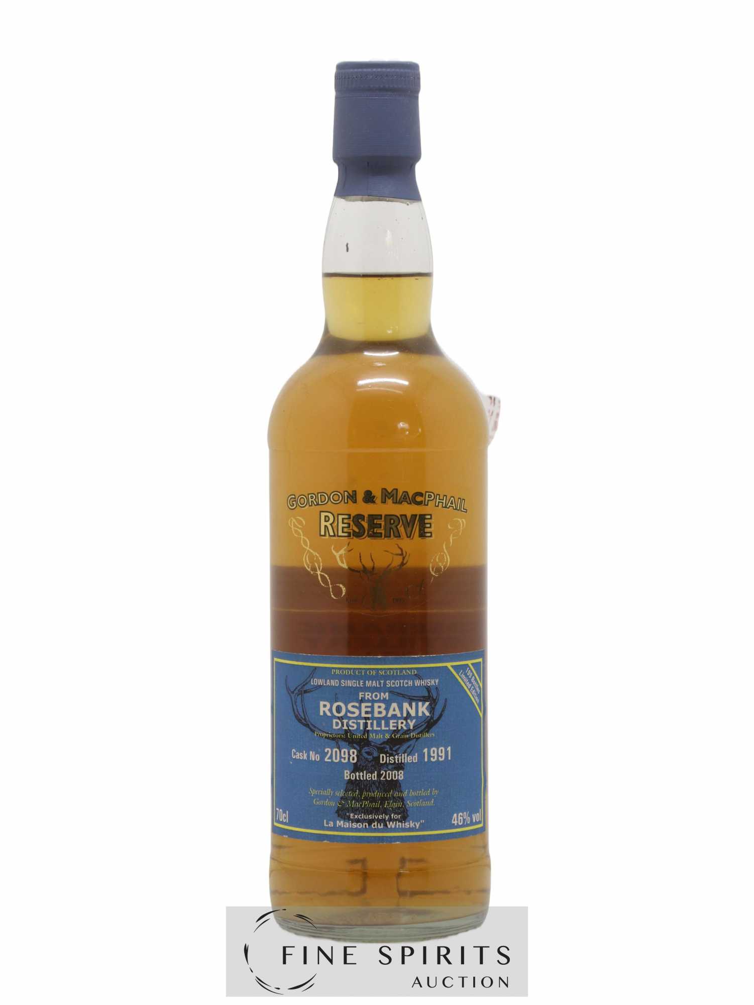 Rosebank 1991 Gordon & Macphail Reserve Cask n°2098 - One of 199 - bottled 2008 LMDW