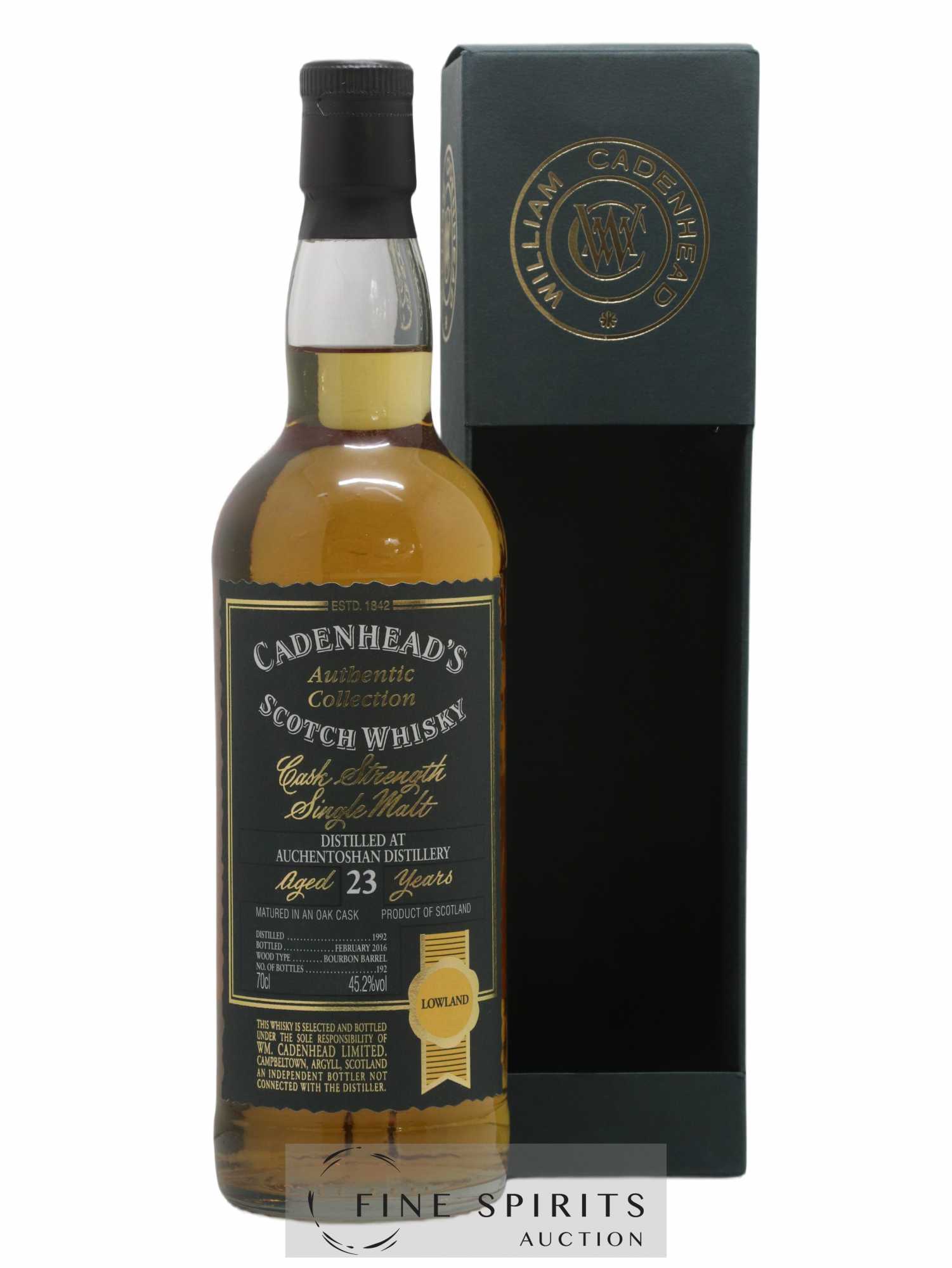 Auchentoshan 23 years 1992 Cadenhead's Cask Strength Bourbon Barrel - One of 192 - bottled 2016 Authentic Collection