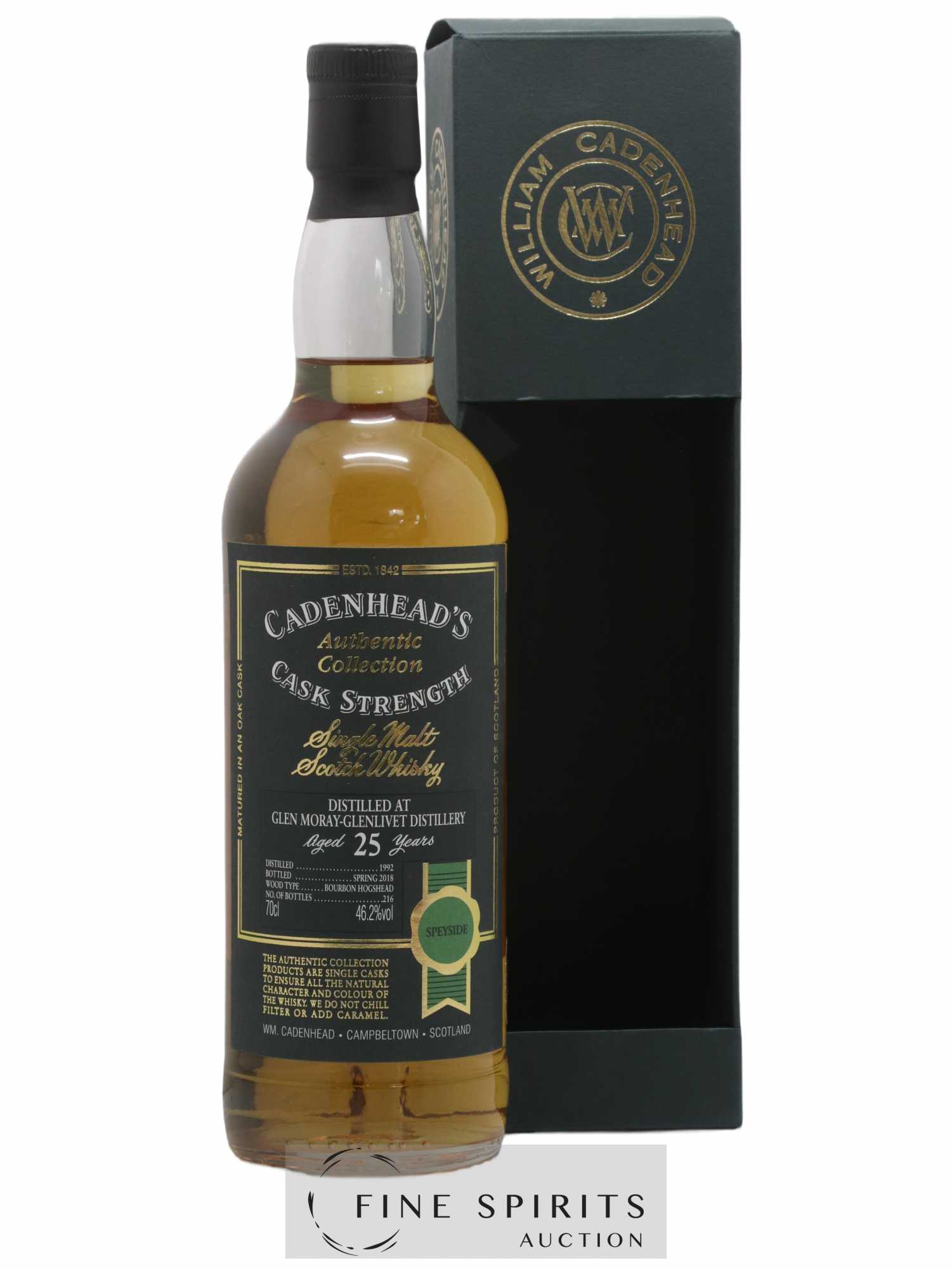 Glen Moray 25 years 1992 Cadenhead's Cask Strength One of 216 - bottled 2018 Authentic Collection